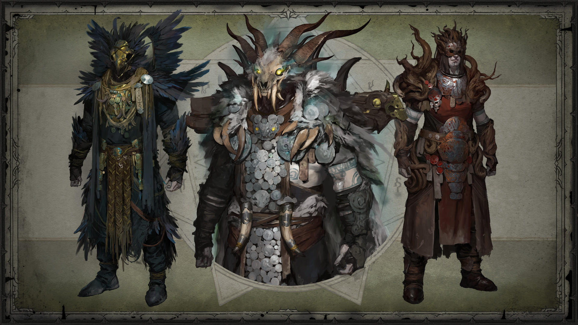 Art conceptuel du druide en équipement légendaire dans Diablo 4