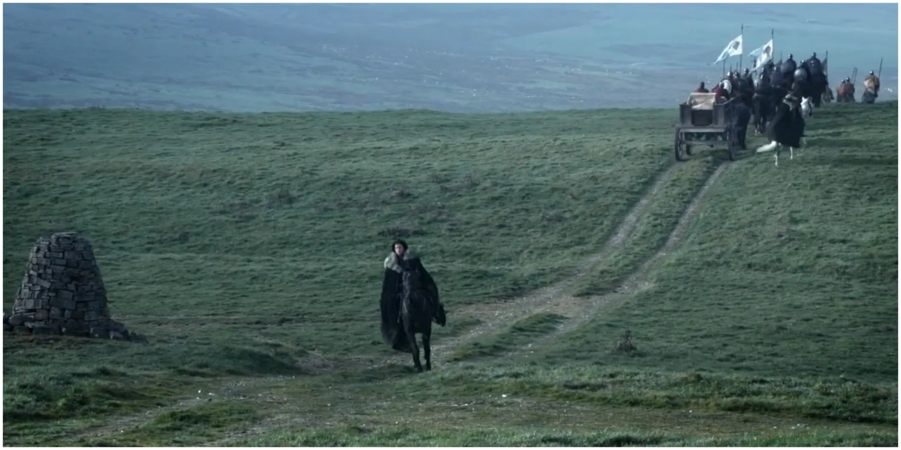 Jon Snow离开君临城去黑城堡在《权力的游戏》第1季。