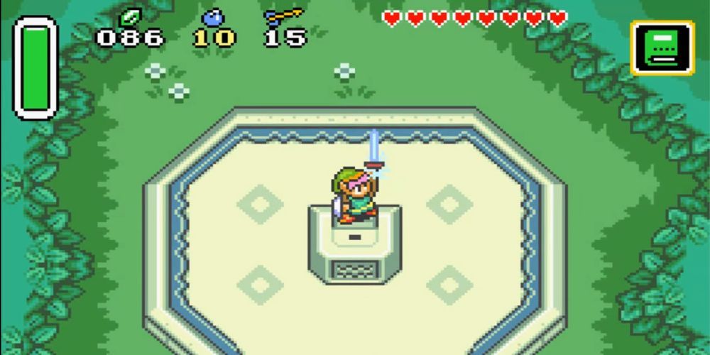 Link brandissant l'Épée de Légende dans A Link to the Past