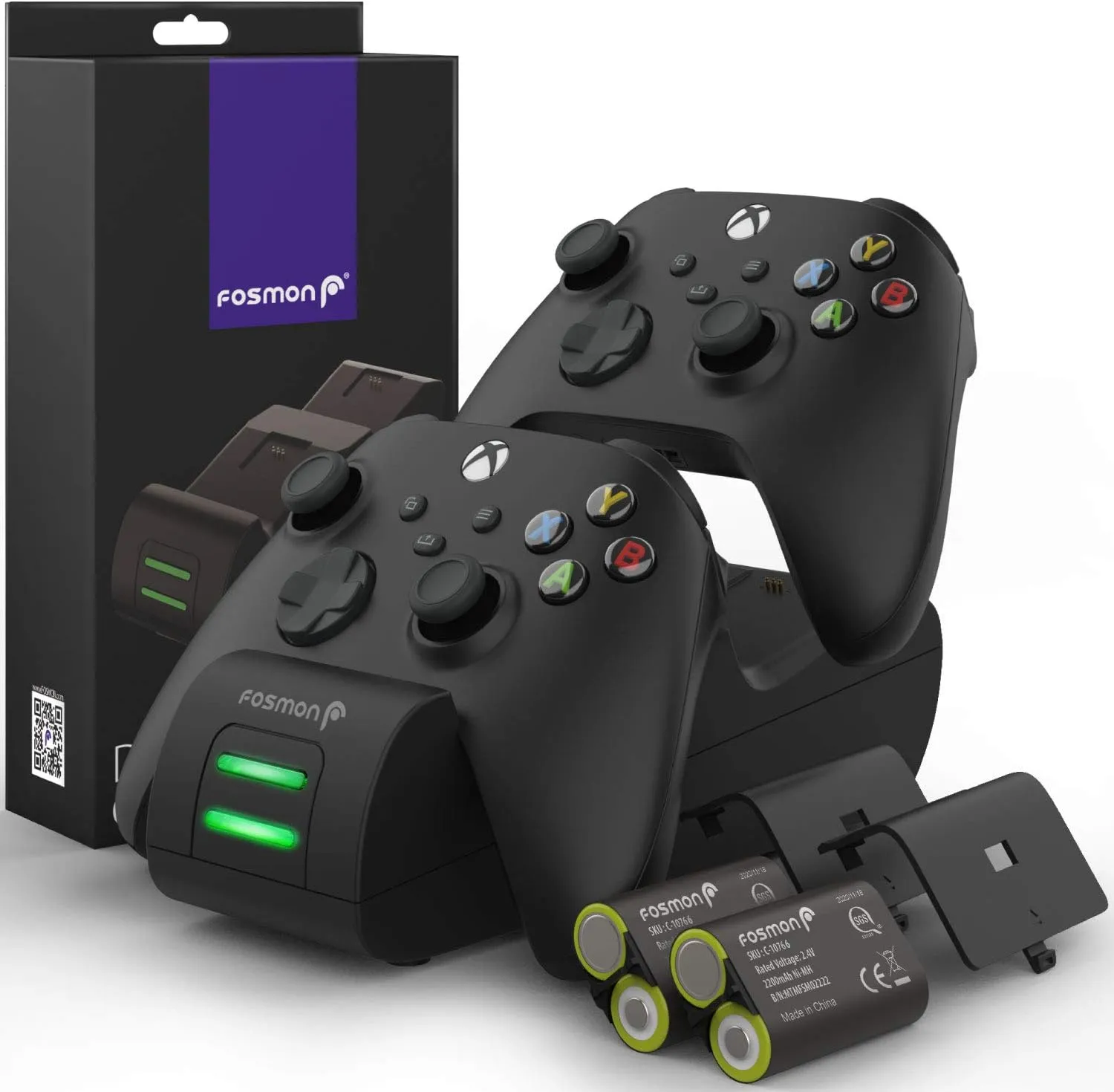 Chargeur Fosmon Dual 2 MAX pour manettes Xbox