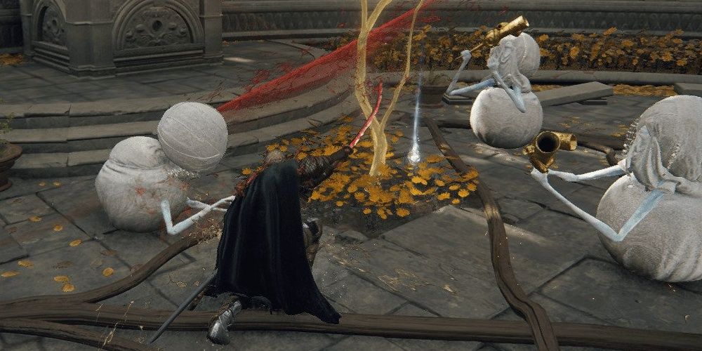 Player using Rivers of Blood Arcane Weapon in Elden Ring.
