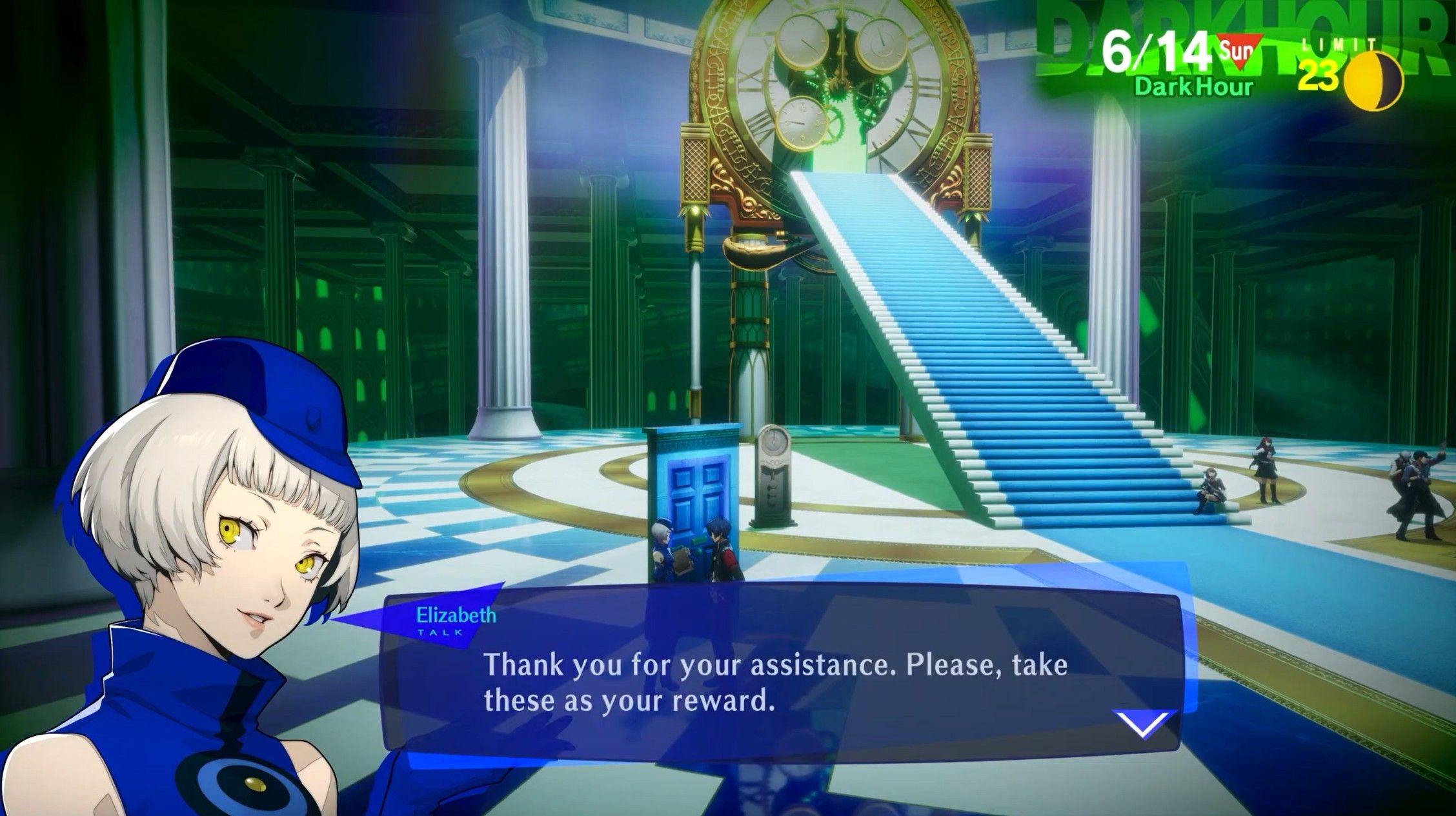 elizabeth giving you a reward for finishing a request persona 3 reload p3fr
