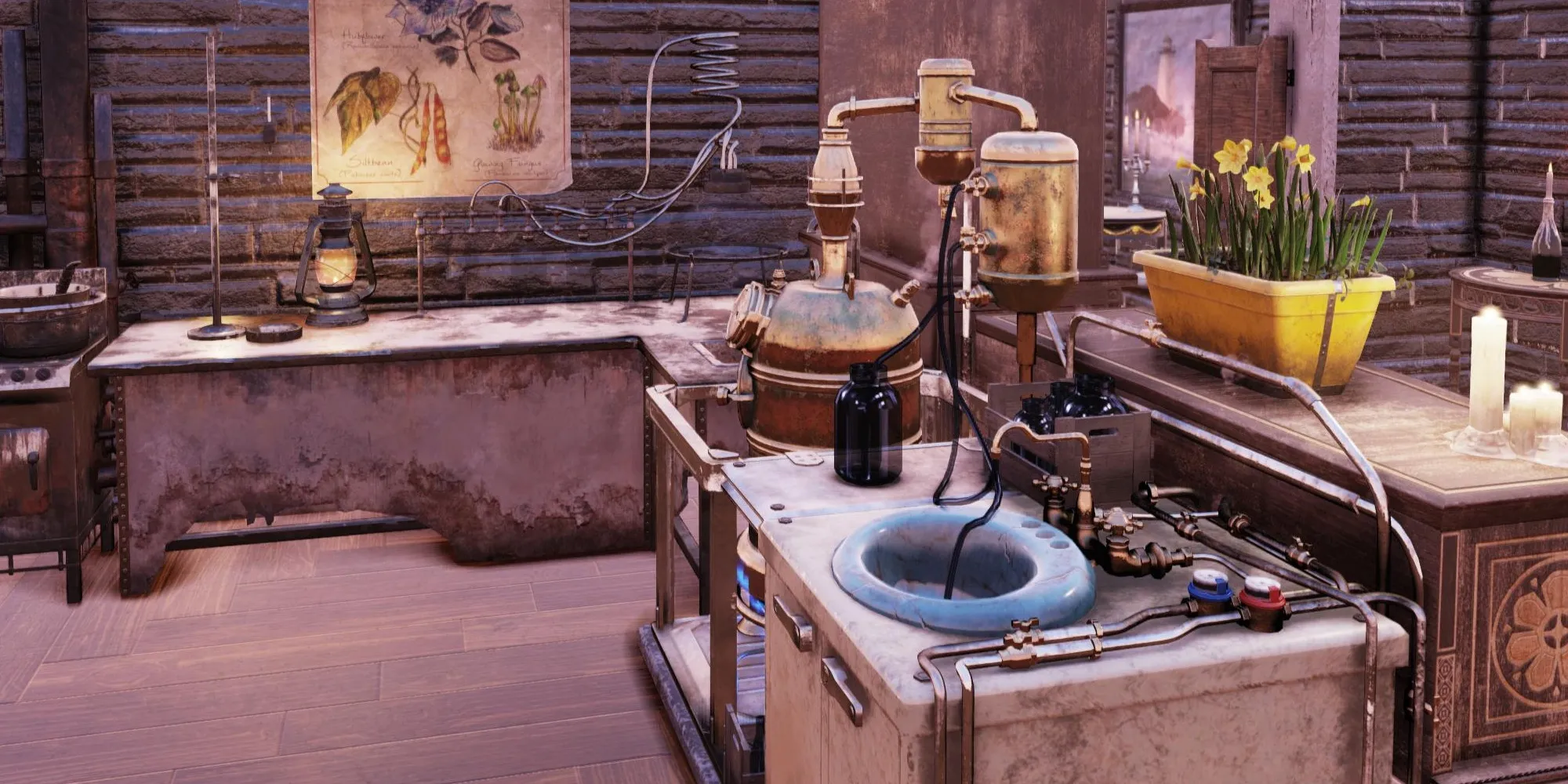 Una cocina improvisada en Fallout 76