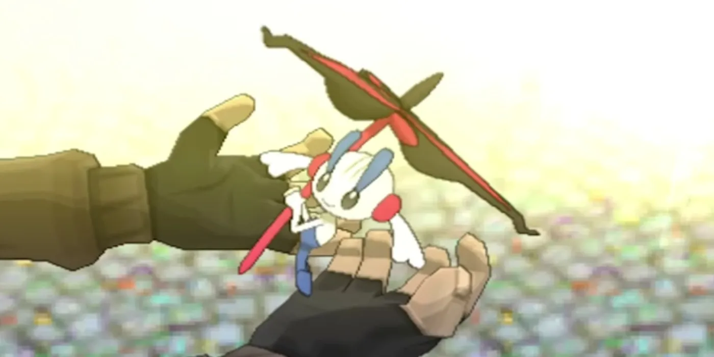 Pokemon AZ’s Floette in his hands