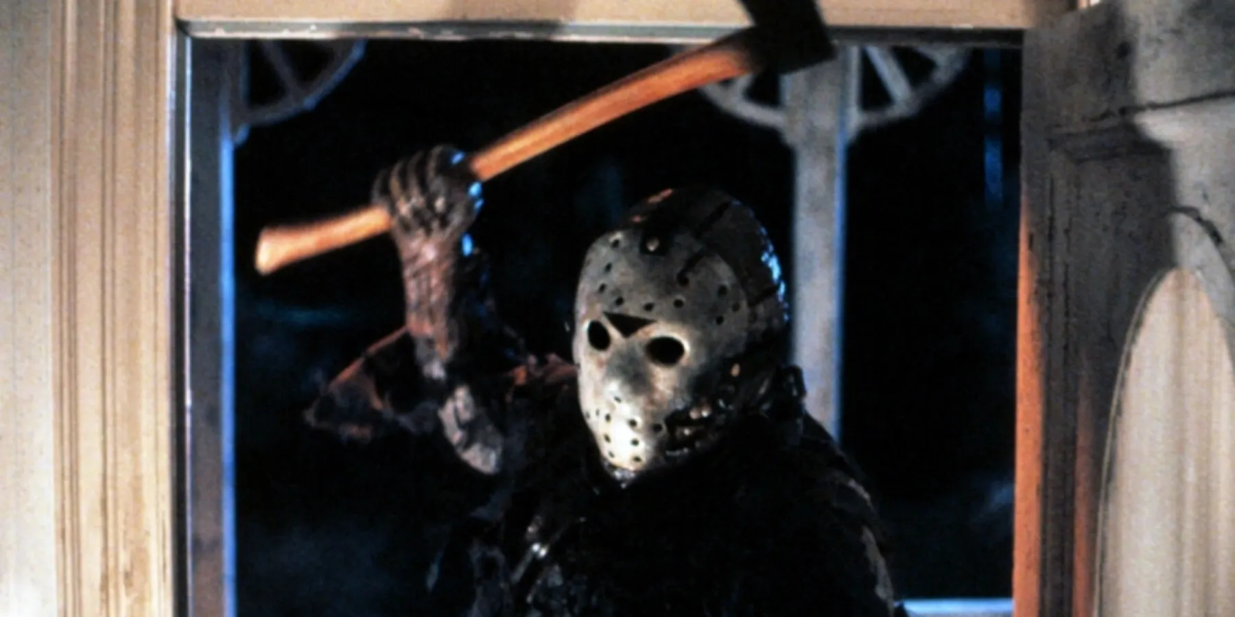 Jason Voorhees holding an axe in Friday The 13th Part VII: The New Blood