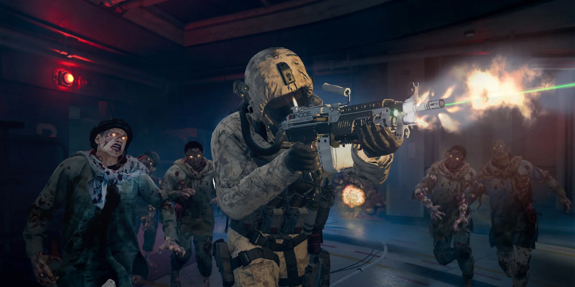 Soldat de Modern Warfare 3 combattant une horde de zombies