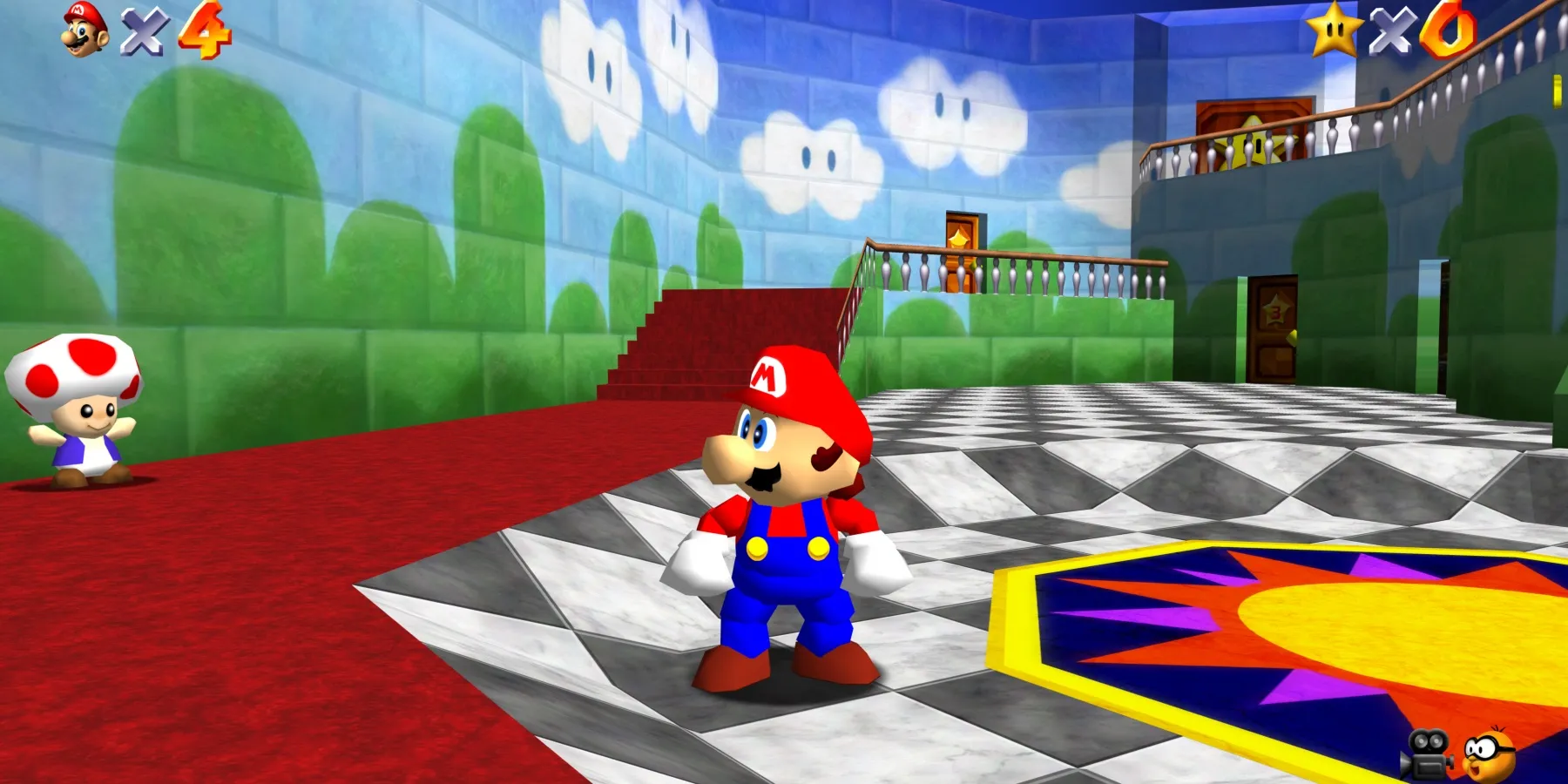 Mario and Toad inside castle Super Mario 64