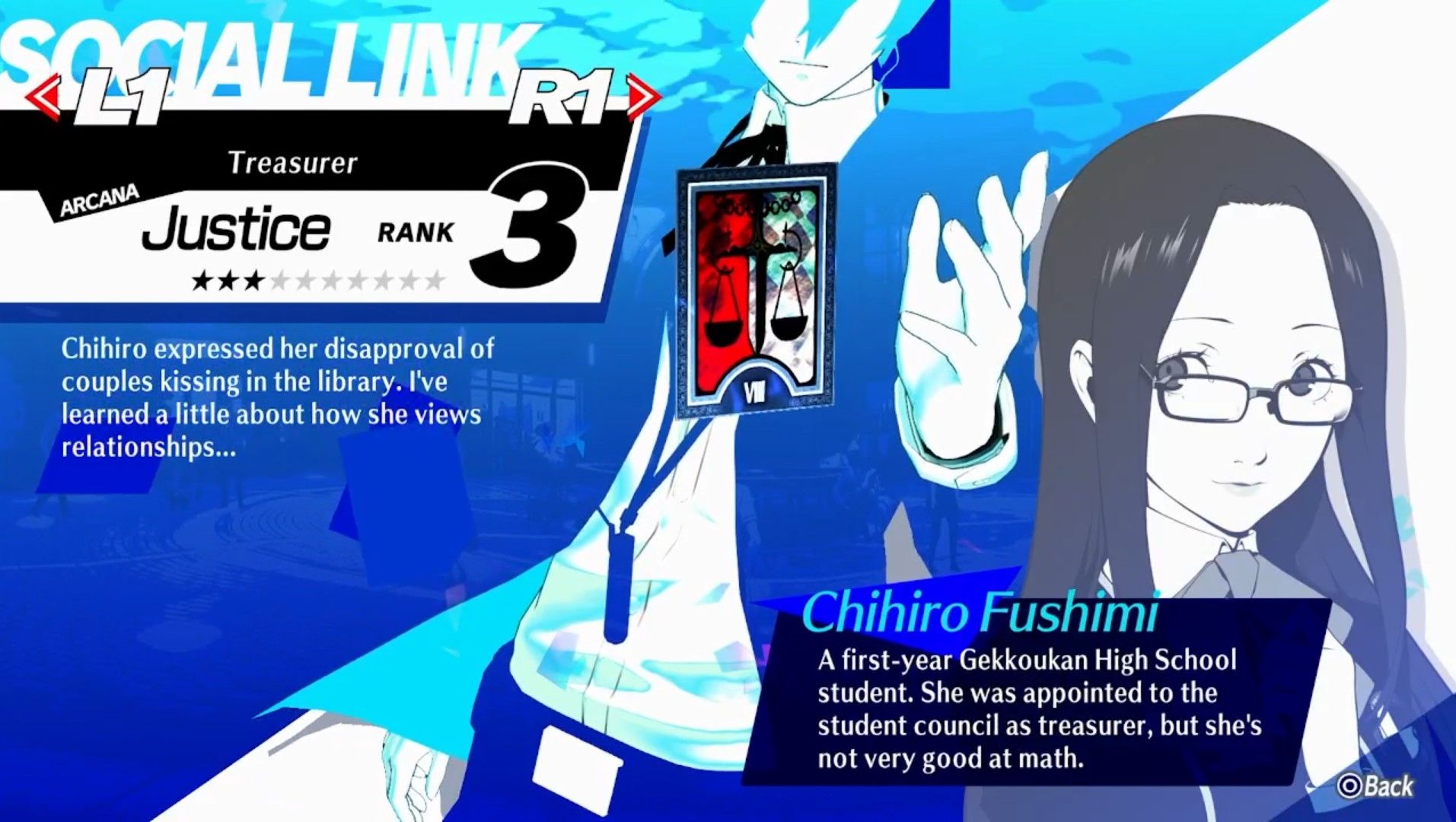 Guide de localisation des liens sociaux de Chihiro Fushimi sur Persona 3 Reload