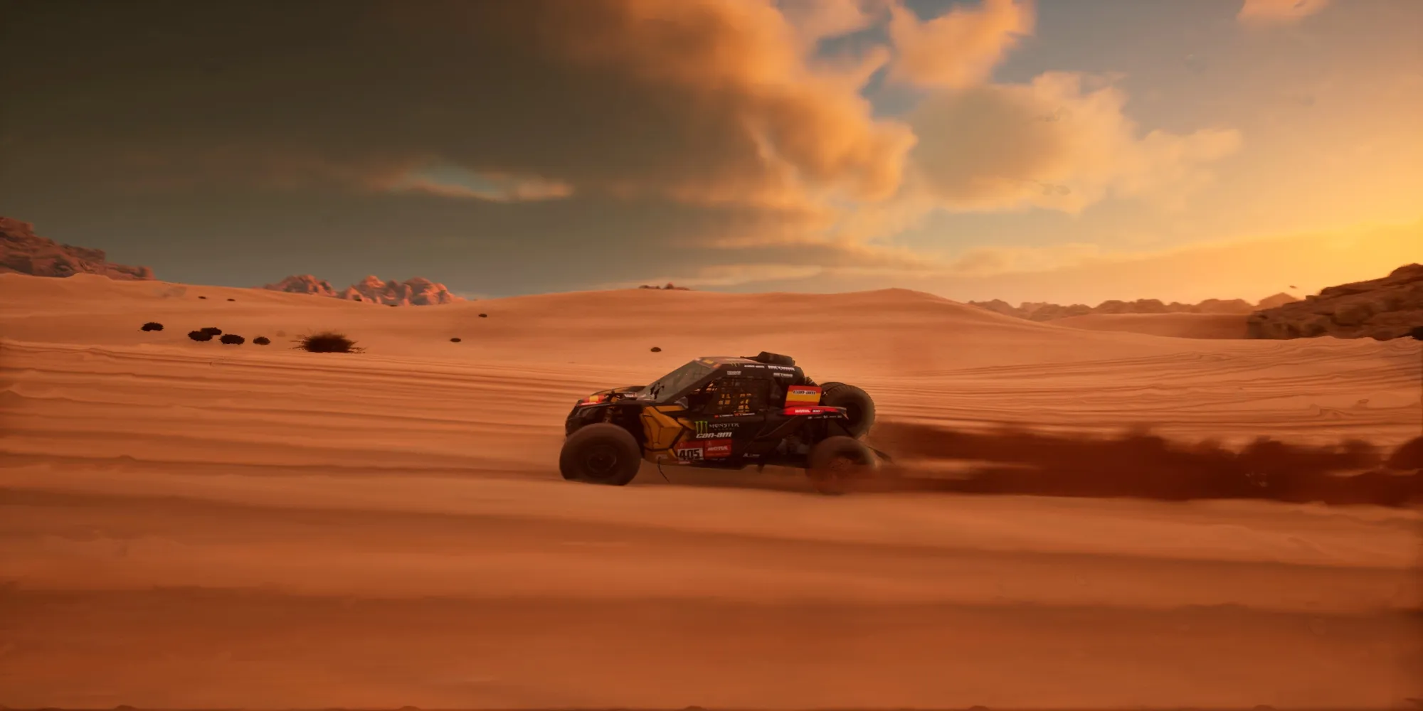 Il giocatore guida attraverso una tempesta di sabbia per esplorare la mappa