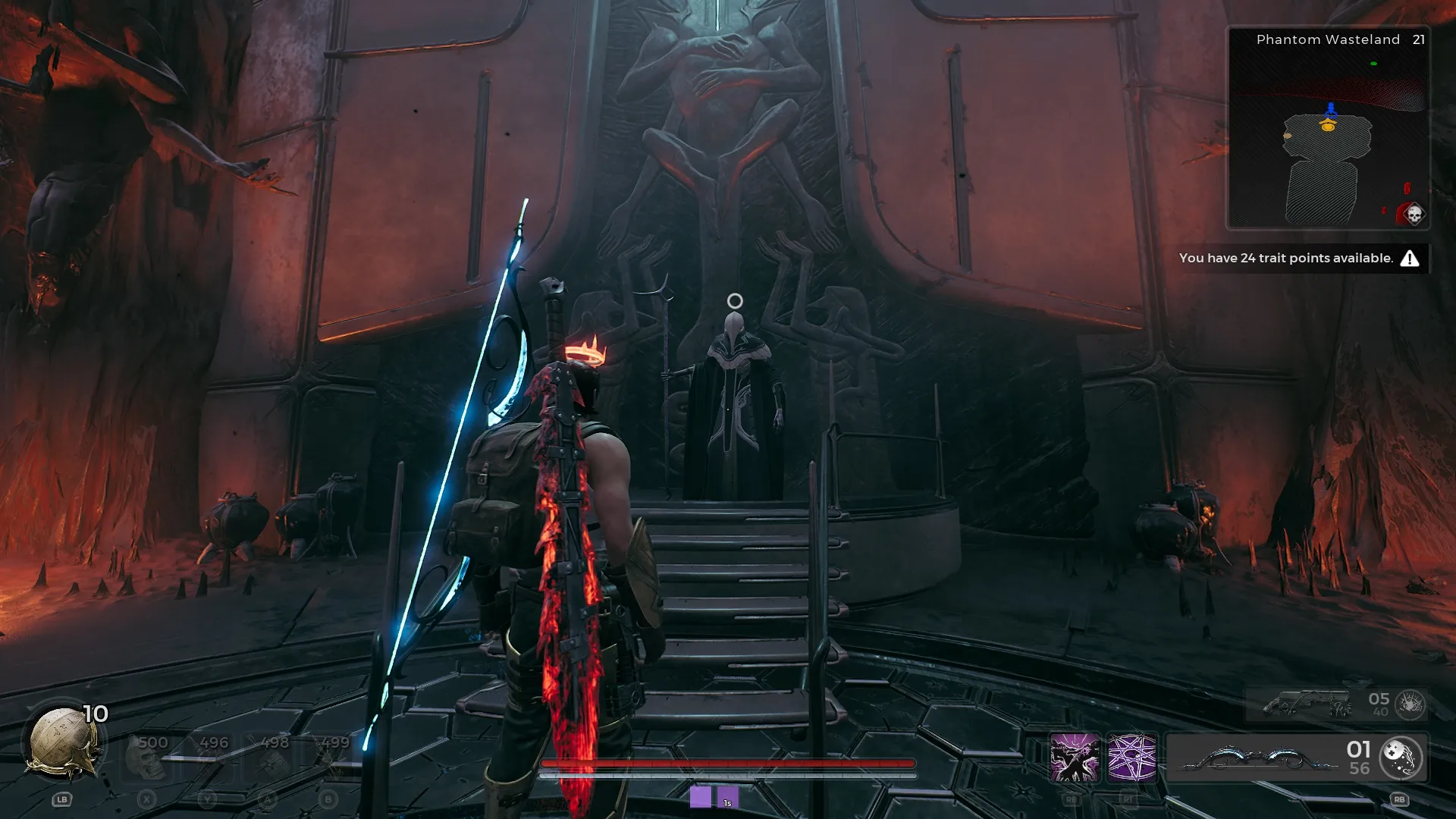 玩家站在《废墟之殇2》的守护者旁边