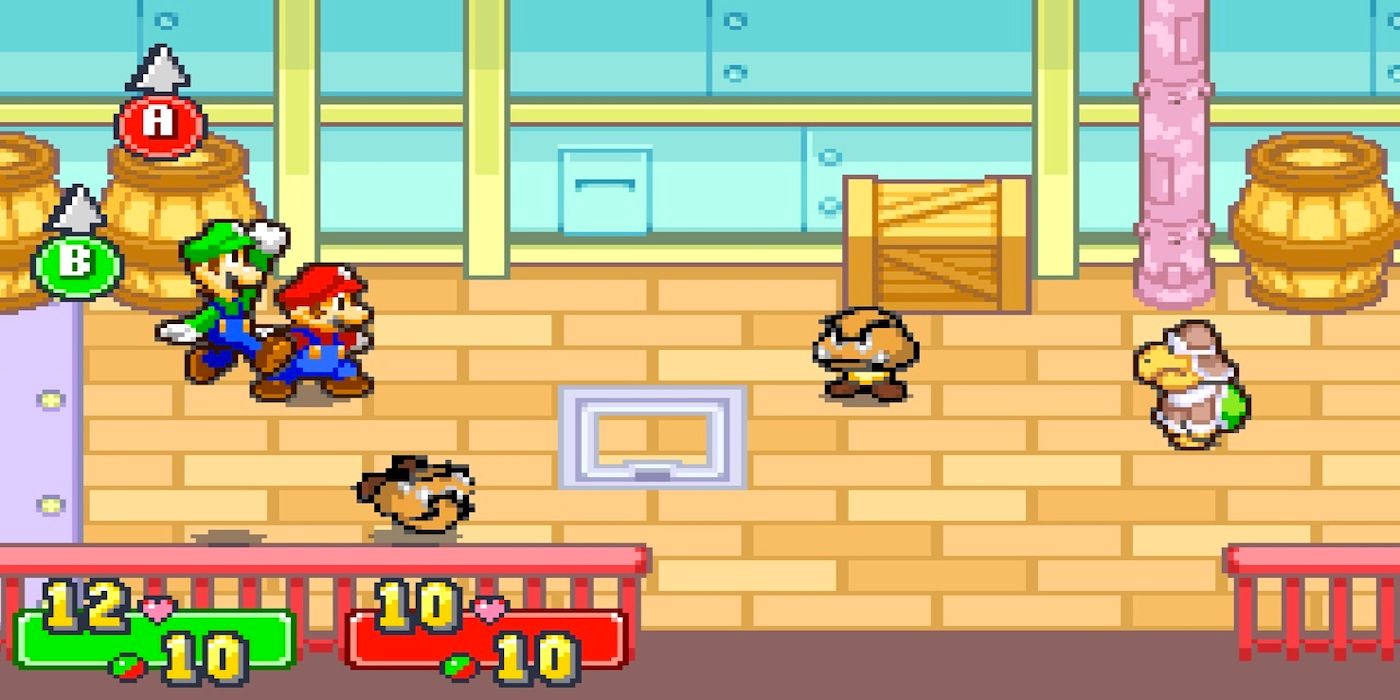 Скриншот игрового процесса Марио и Луиджи: Сага о Суперзвездах