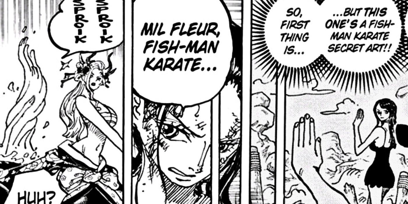 Nico Robin utilizando Karate Fishman