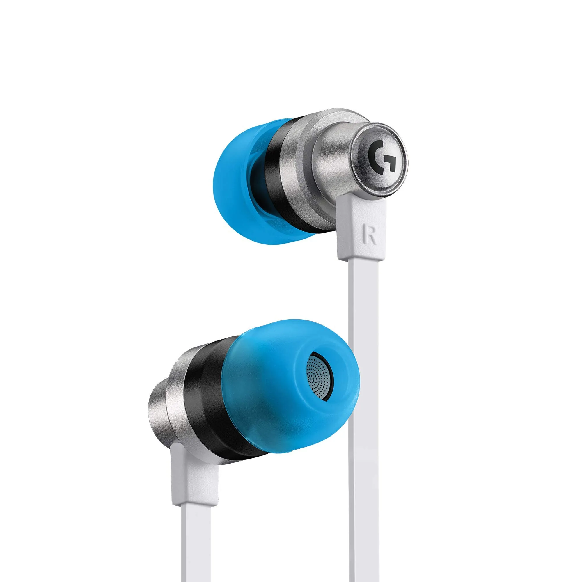 蓝色和银色的罗技G333游戏耳机