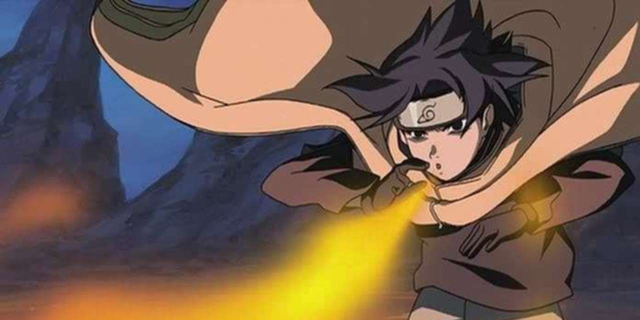 Narutoで火遁・火球の術を使うサスケ