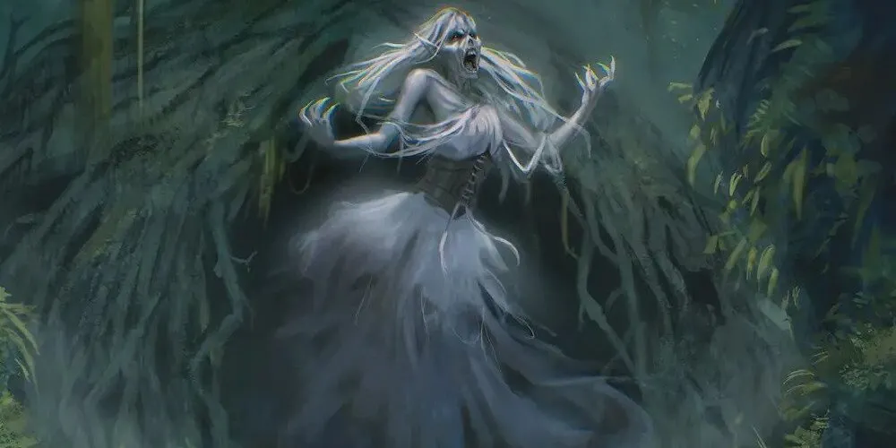 一位名叫阿加瑟的女妖在日出时居住在她的小树林中。