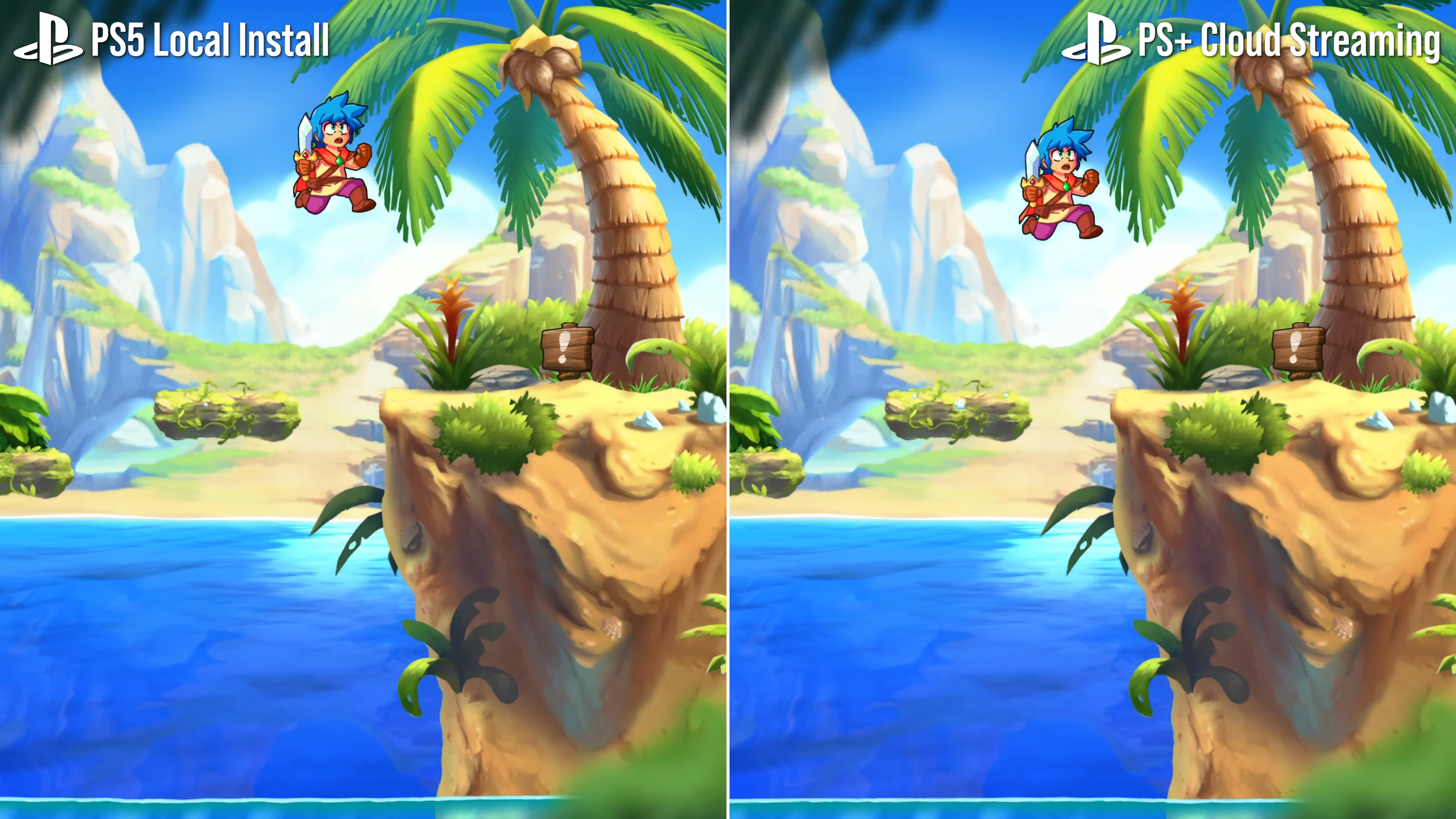 PS Plus cloud streaming vs native in a monster boy