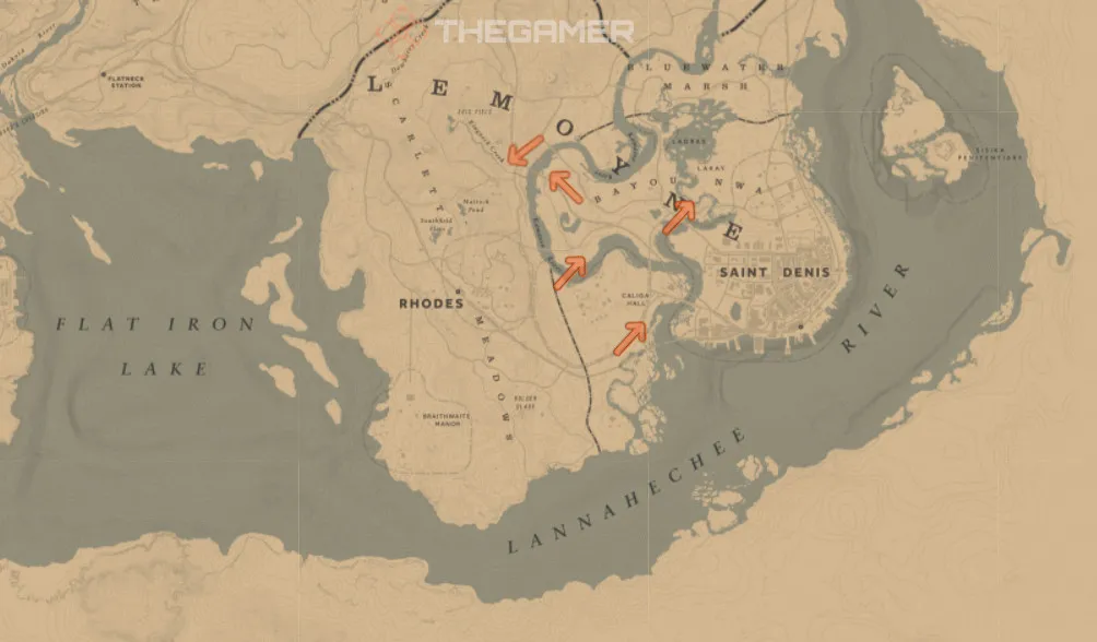 Posizione sulla mappa di Oleander Sage in Red Dead Redemption 2 Online