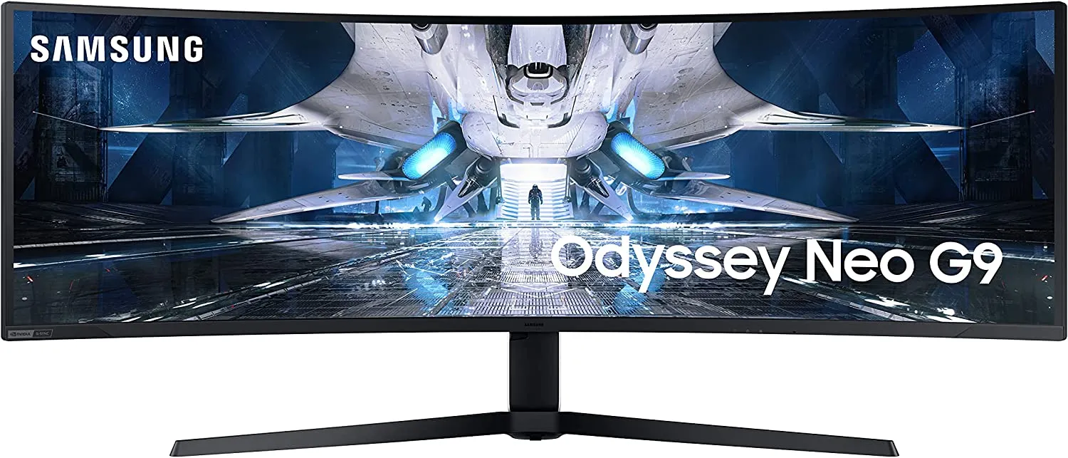 极光(SAMSUNG) Odyssey Neo G9 G95NA 49英寸 5120 x 1440 QLED 高刷新率 HDR 极曲面 E-LED 游戏显示器