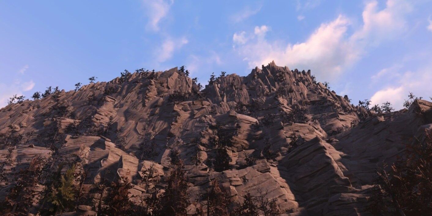 Uma imagem do The Seneca Rock Bridge em Fallout 76