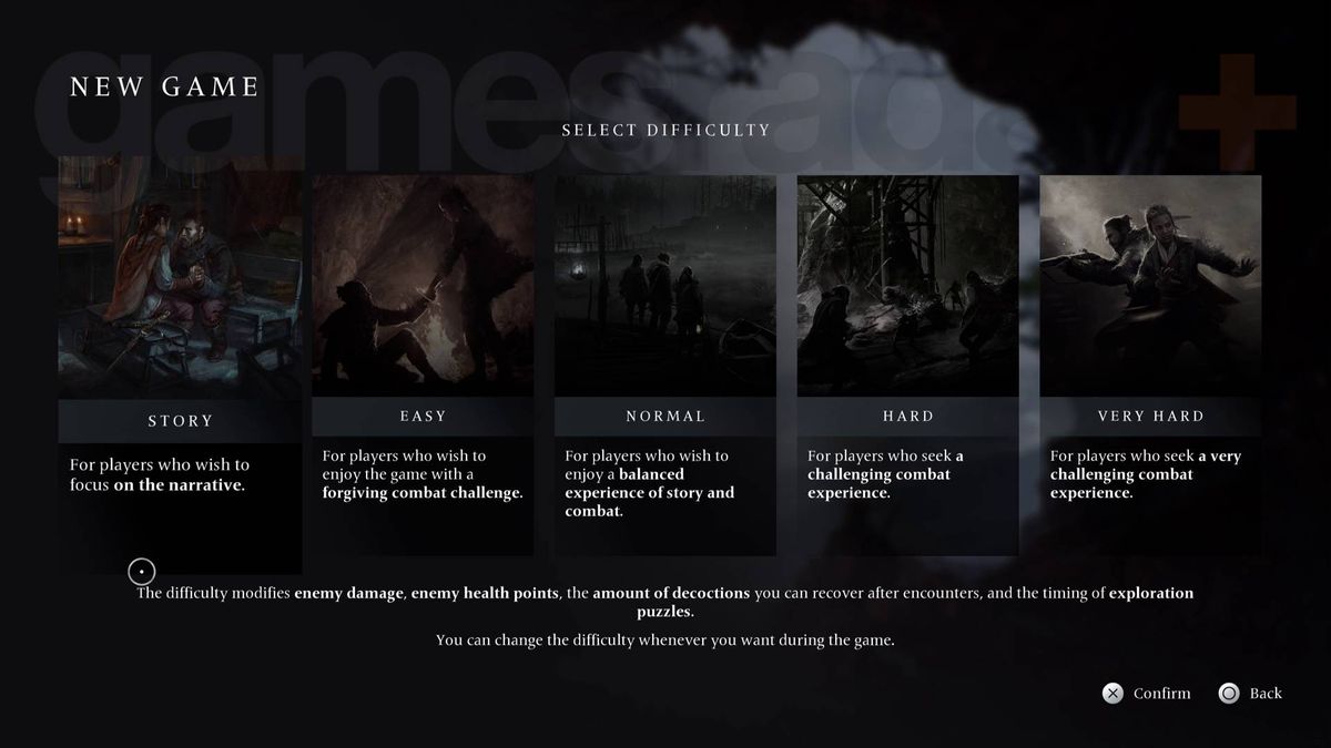 Niveles de dificultad de Banishers: Ghosts of New Eden en la nueva pantalla de juego