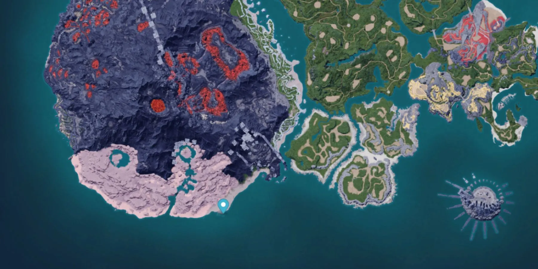 Palworld: La ubicación de Punto del Pescador en el mapa