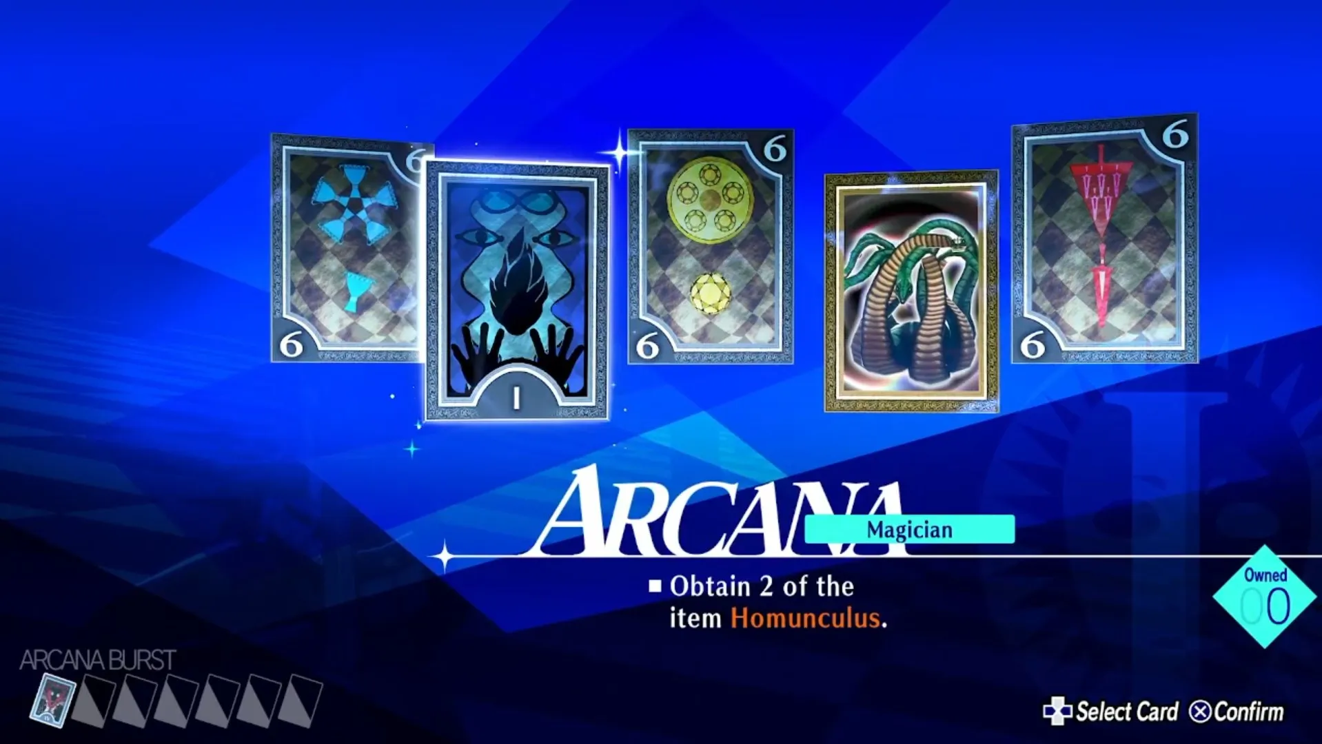 scegliendo la carta dei Grandi Arcani del Mago durante la Shuffle Time in Persona 3 Reload p3r