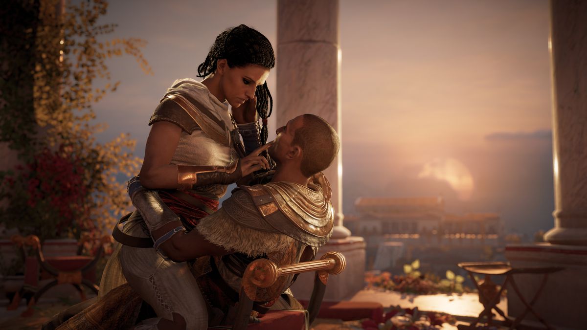 Assassin's Creed Origins - Bayek et Aya s'étreignant