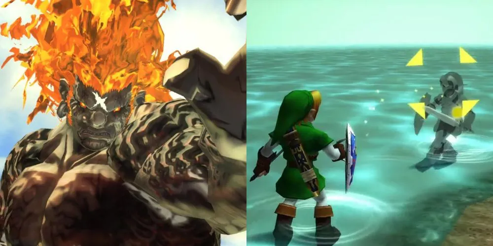 Demise, el Rey Demonio en Skyward Sword, y Dark Link en Ocarina of Time 3D