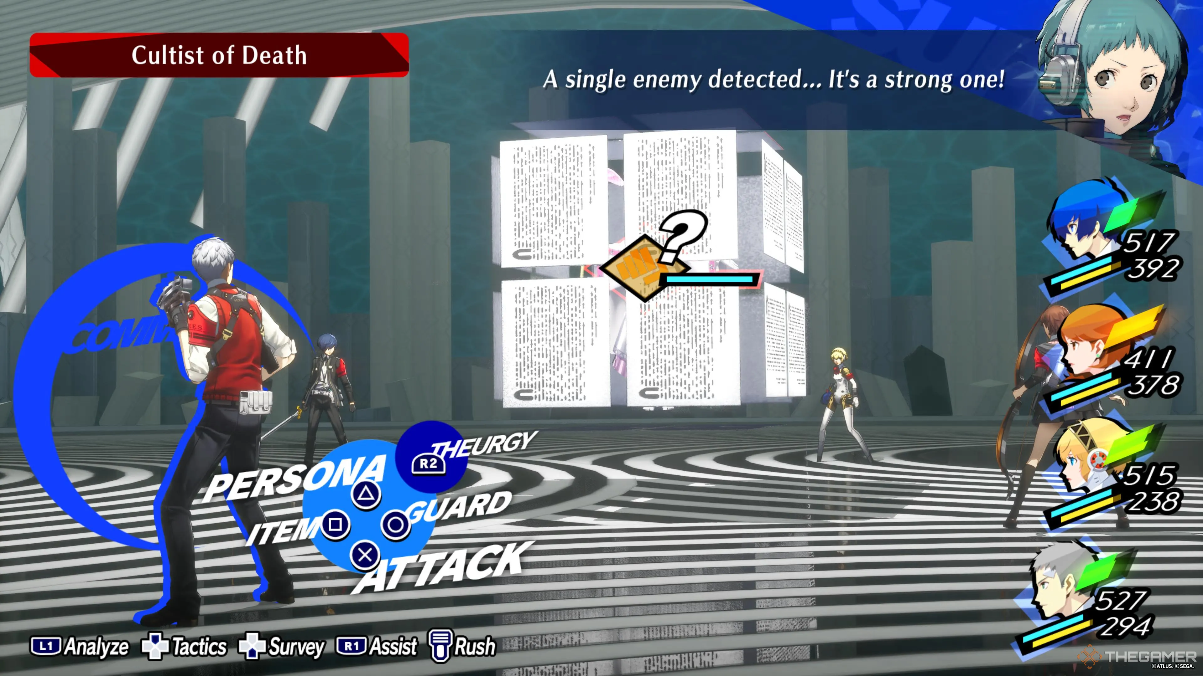 Persona 3 Reload Akihiko fighting the Cultist of Death