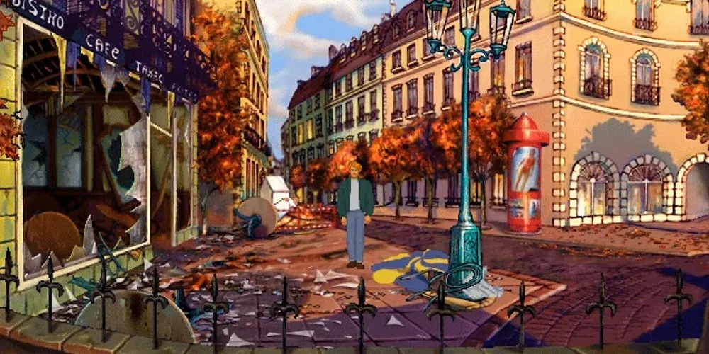 Broken Sword The Shadow of the Templars - персонаж идет по улице