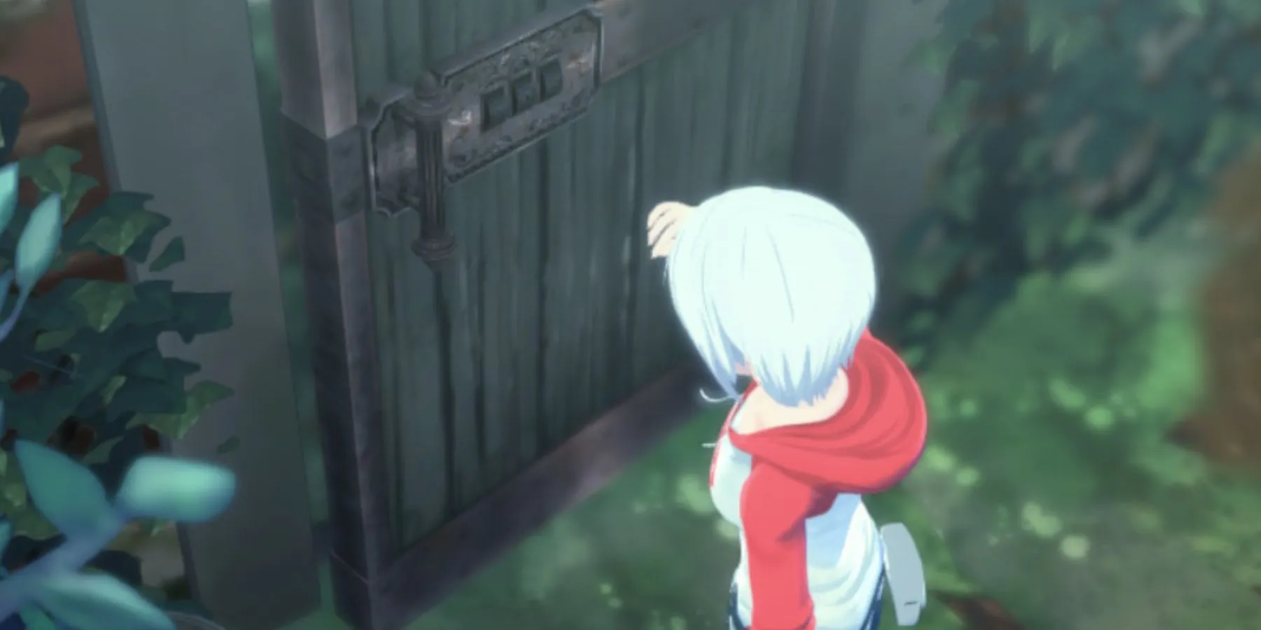 Кладбищенская деревянная дверь в игре Another Code Recollection