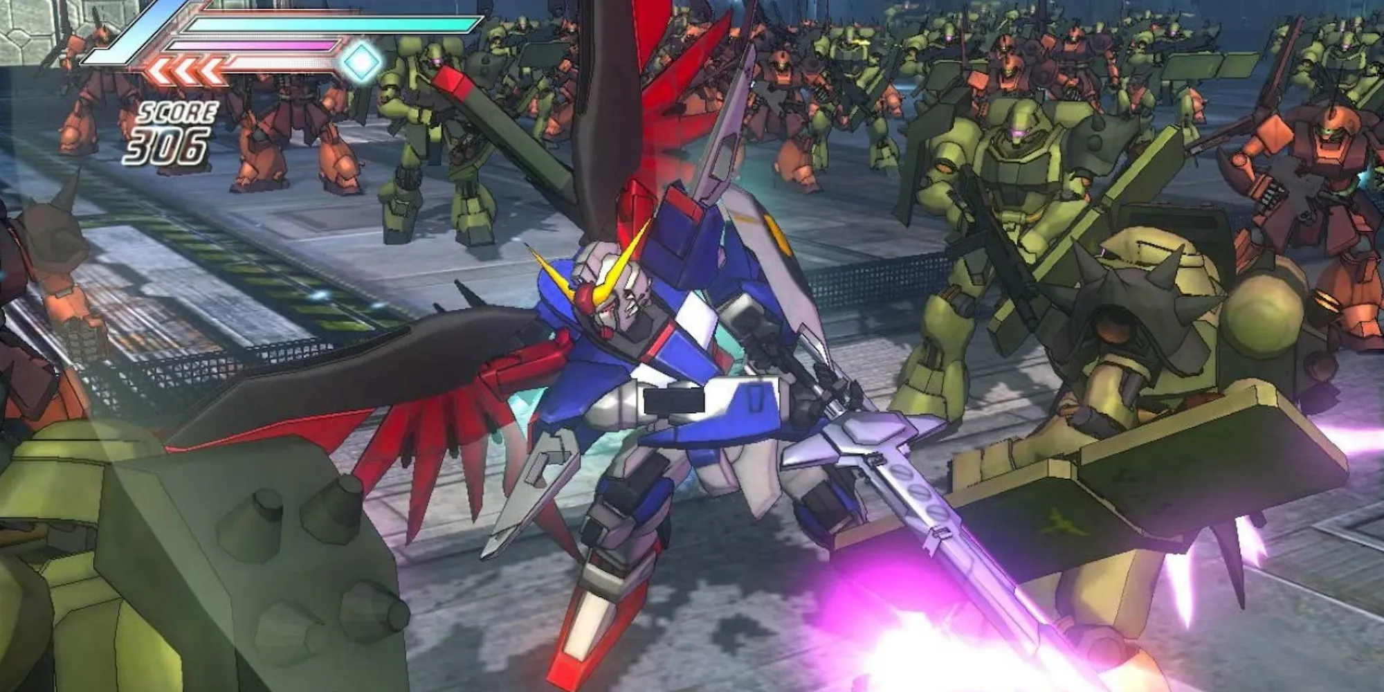 Combattere nemici in Dynasty Warriors Gundam 3