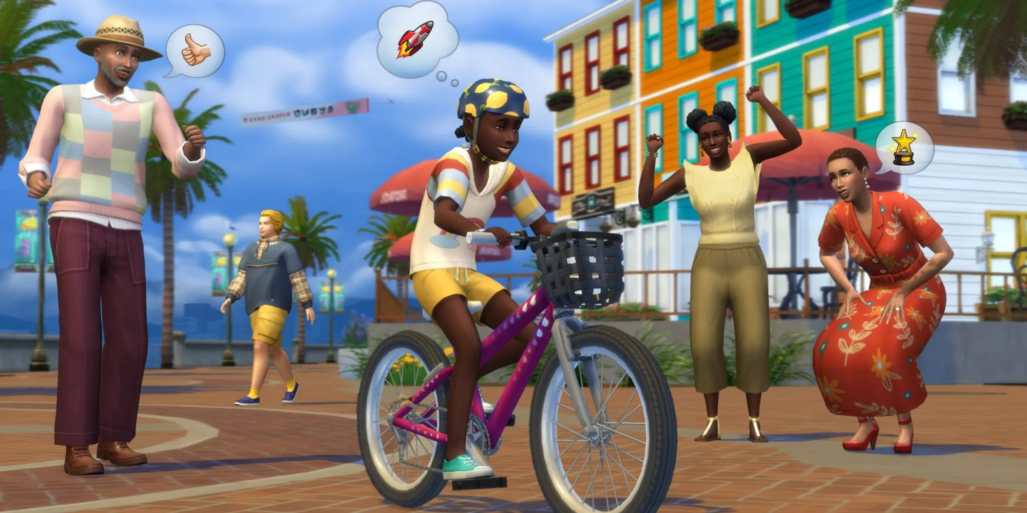 《模拟人生4》共同成长-孩子学习骑自行车，家人们欢呼雀跃