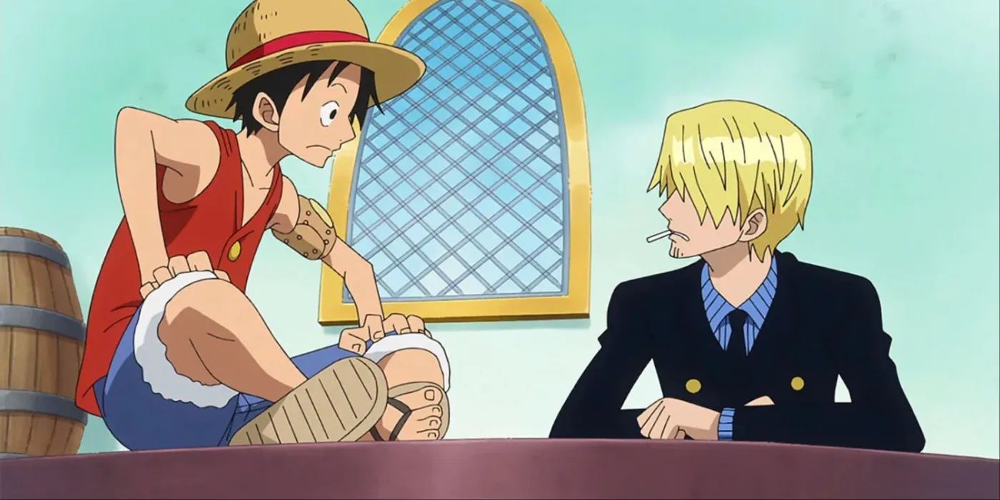 Luffy et Sanji en train de parler dans One Piece