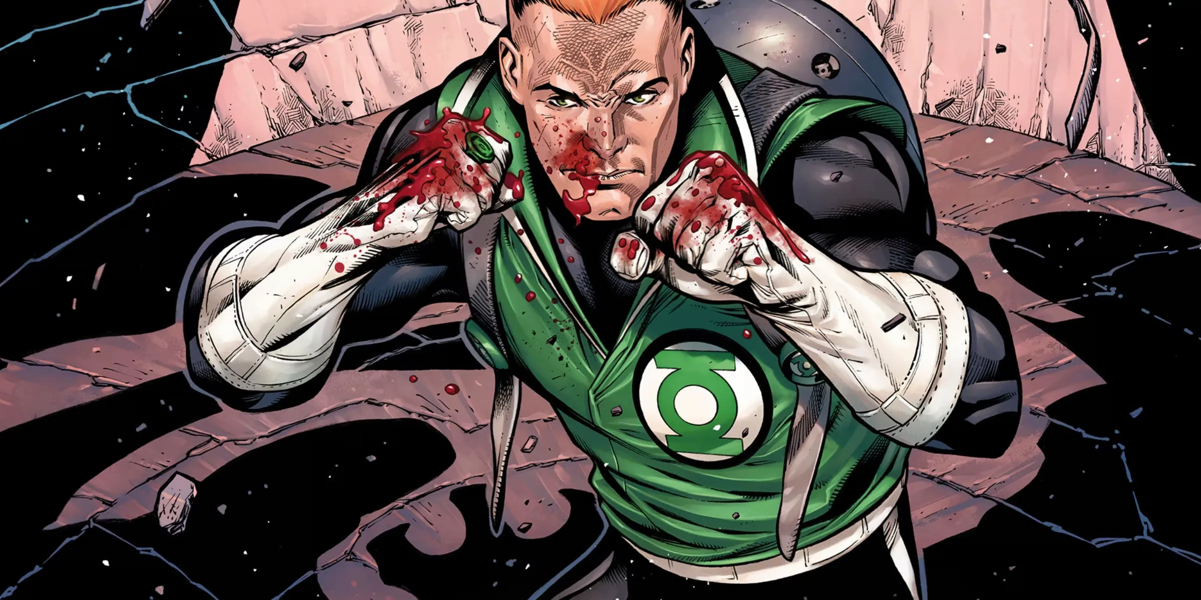 Guy Gardner在DC漫画中带着沾血的拳头
