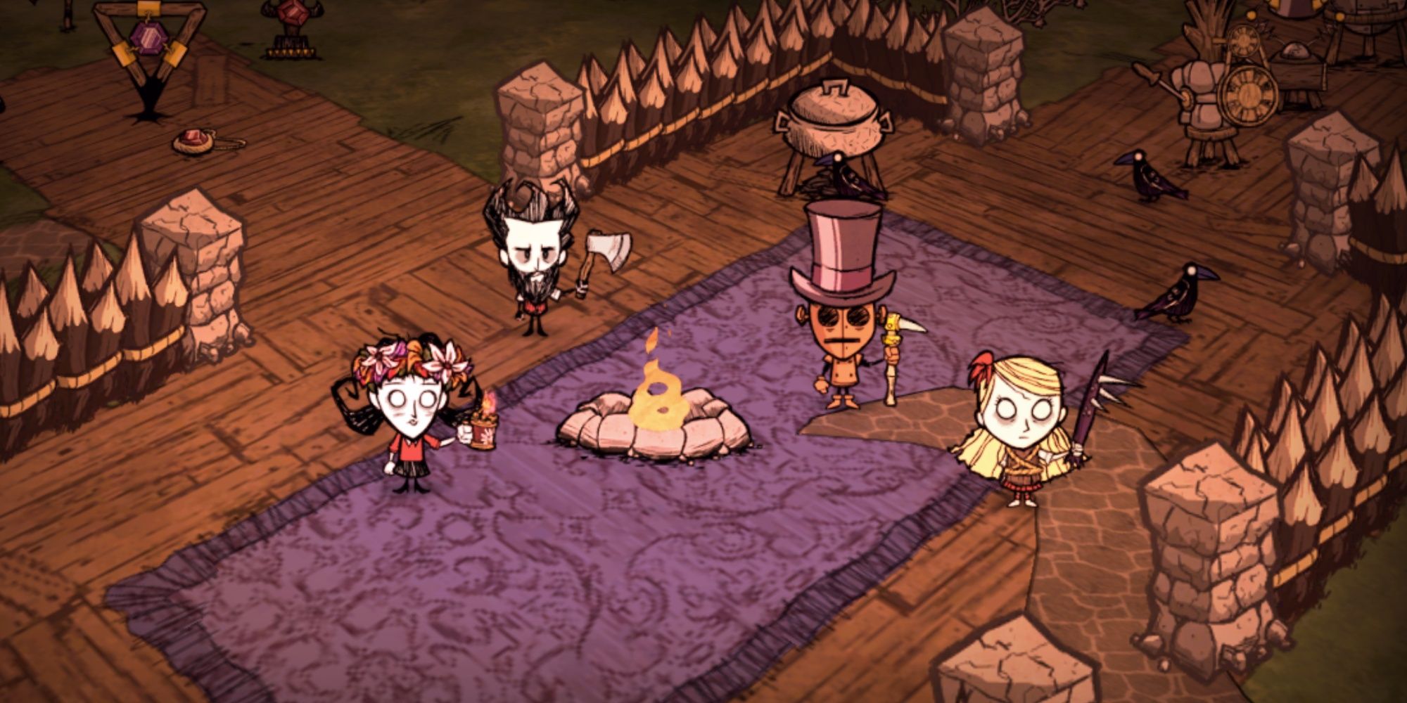Wilson, Willow, WX-78, Wendy dans Don't Starve Together