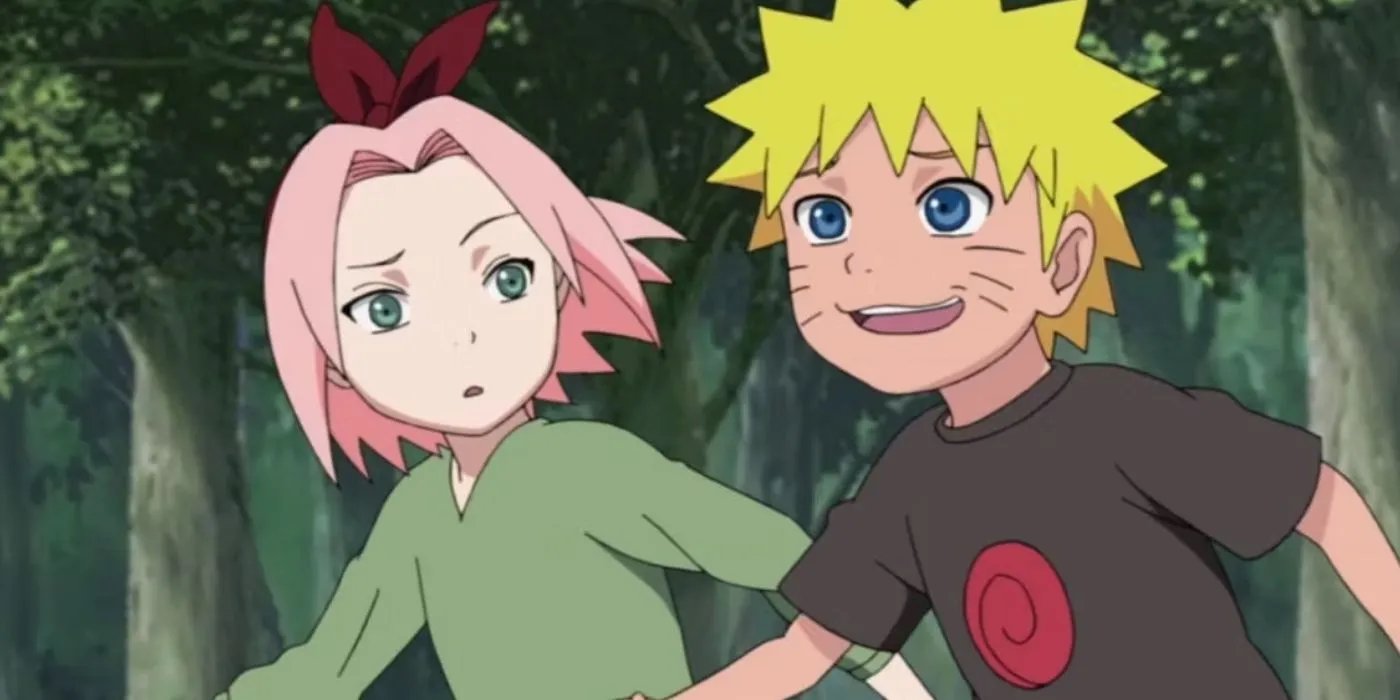 Naruto e Sakura quando Crianças