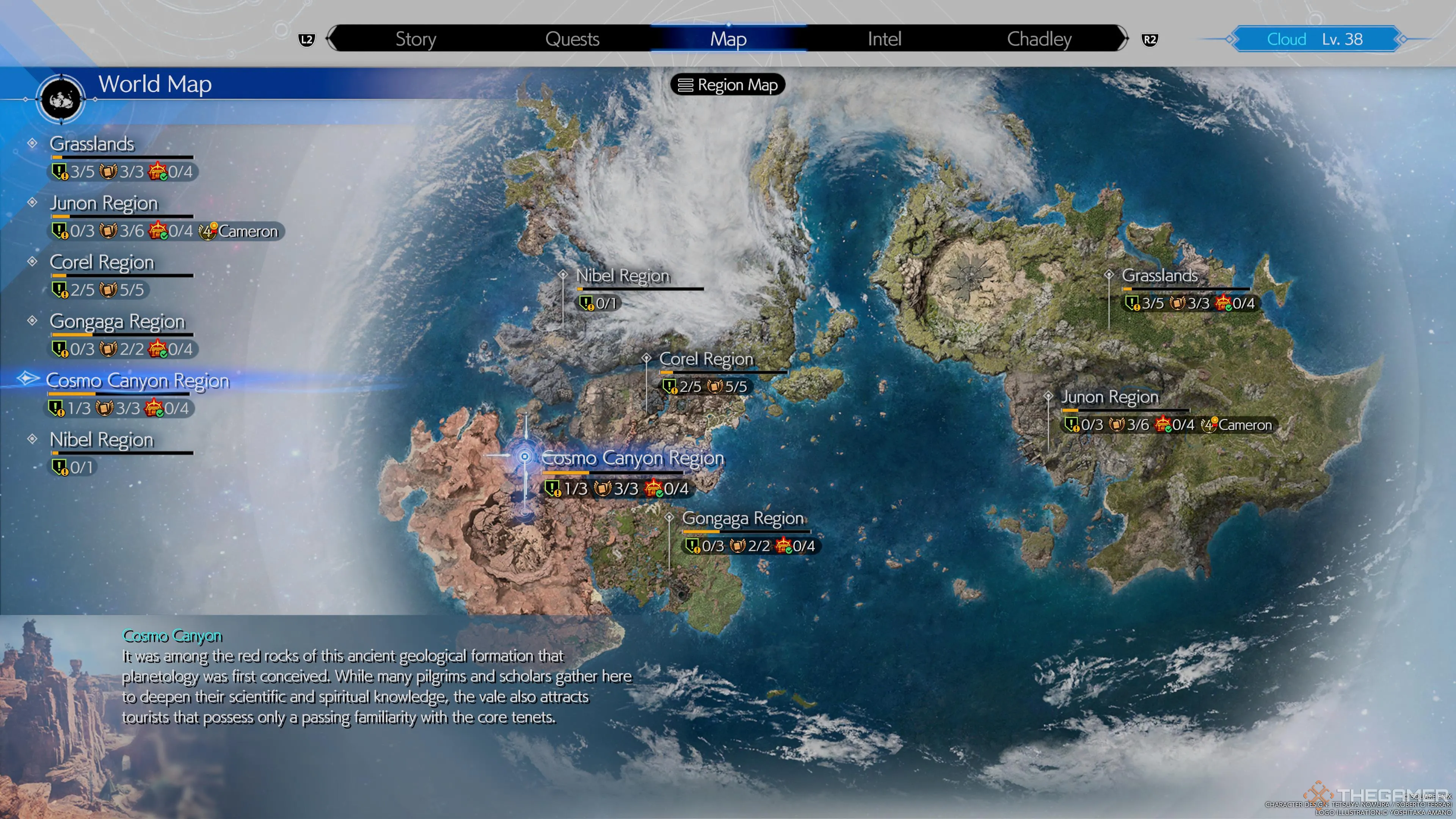 Cosmo Canyon sulla mappa di Final Fantasy 7 Rebirth