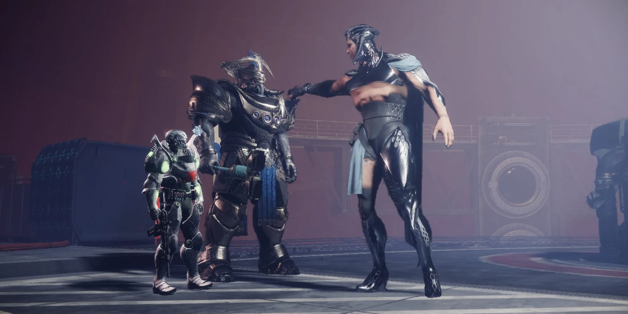 Destiny 2: Nimbus attempts a fistbump with Caiatl and the Guardian