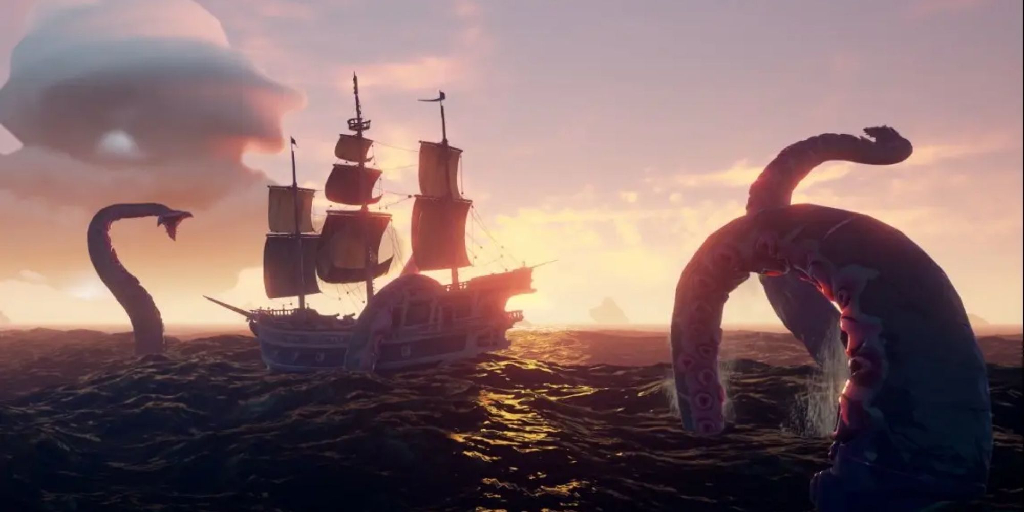 Kraken di Sea of Thieves attacca la nave