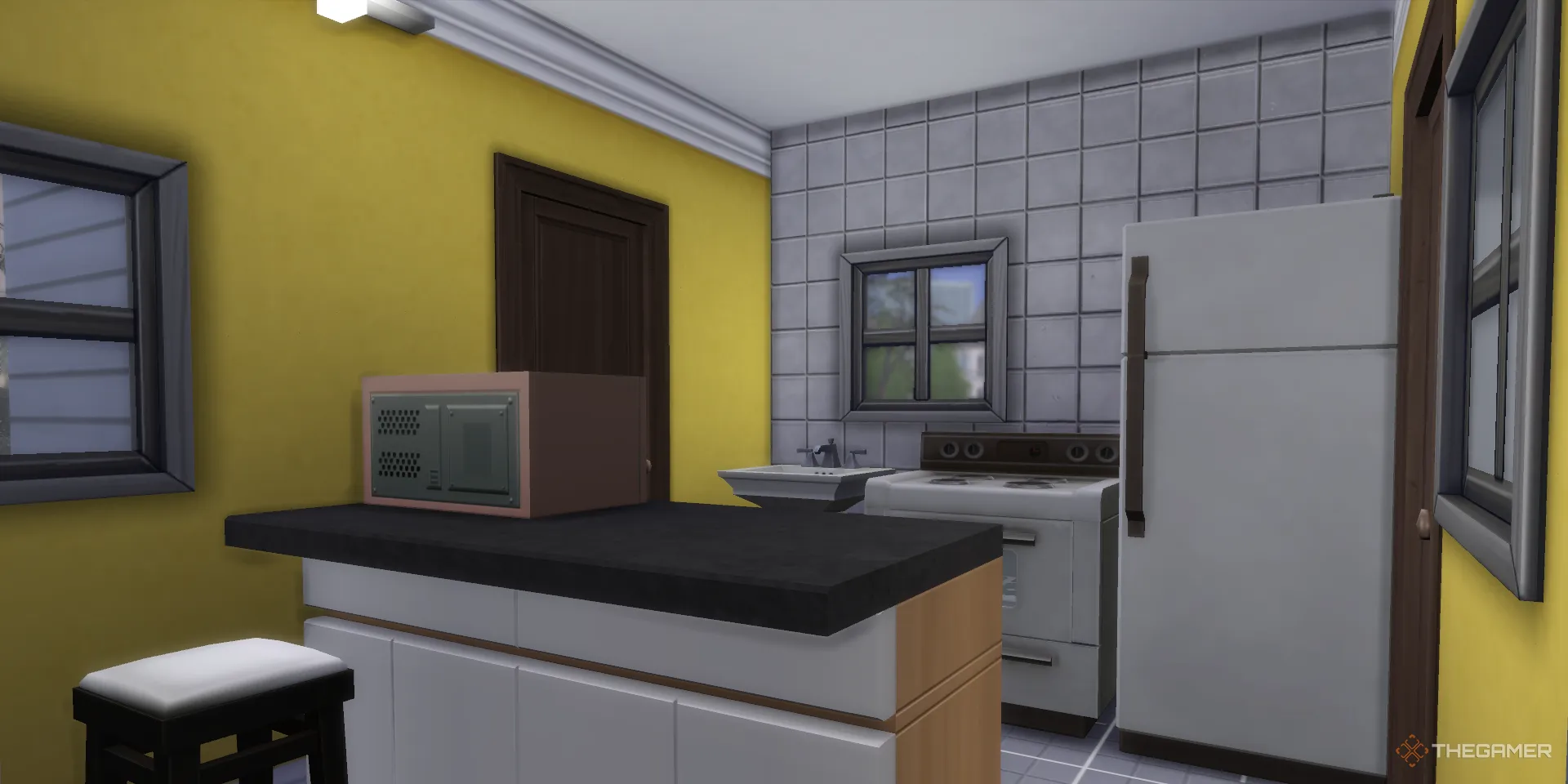 《模拟人生4》中带有窗户的小厨房