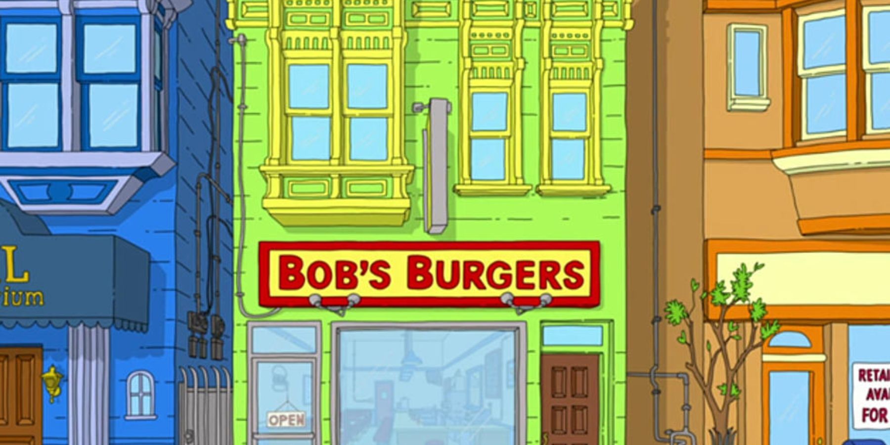 Внешность ресторана и улица в Bob’s Burgers