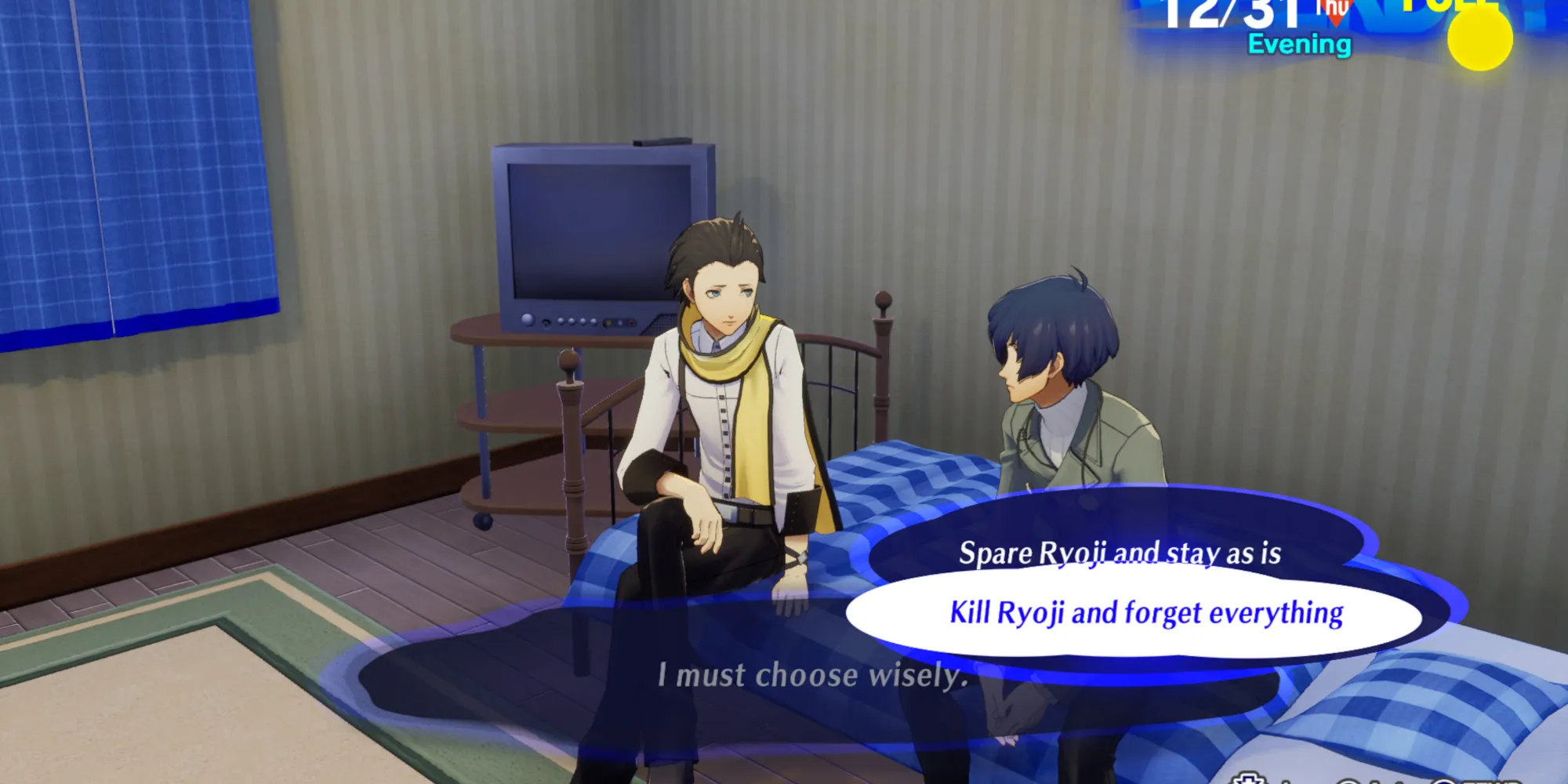 Talking to Ryoji in Persona 3 Reload