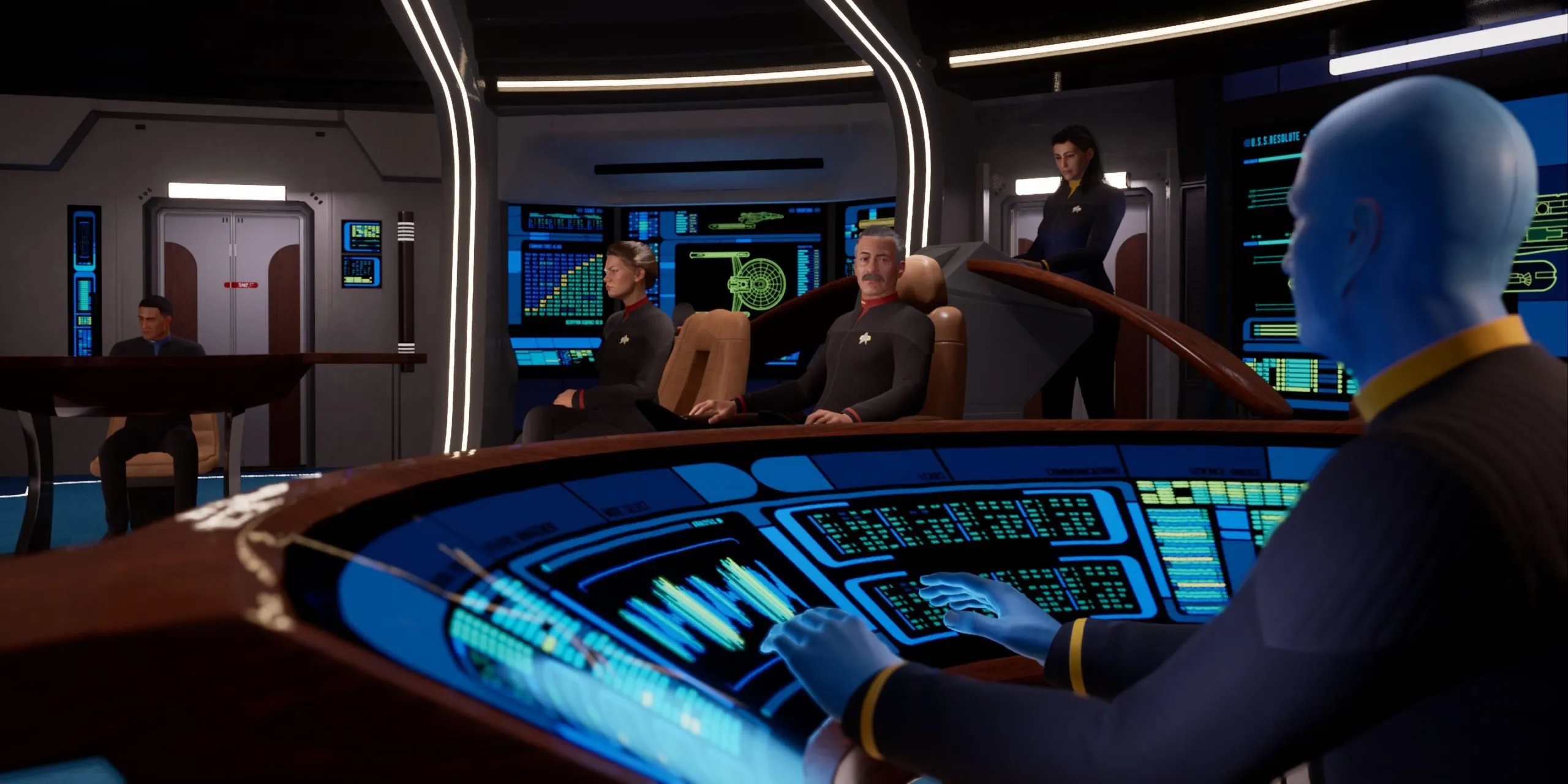 La tripulación del Resolute en Star Trek: Resurgence