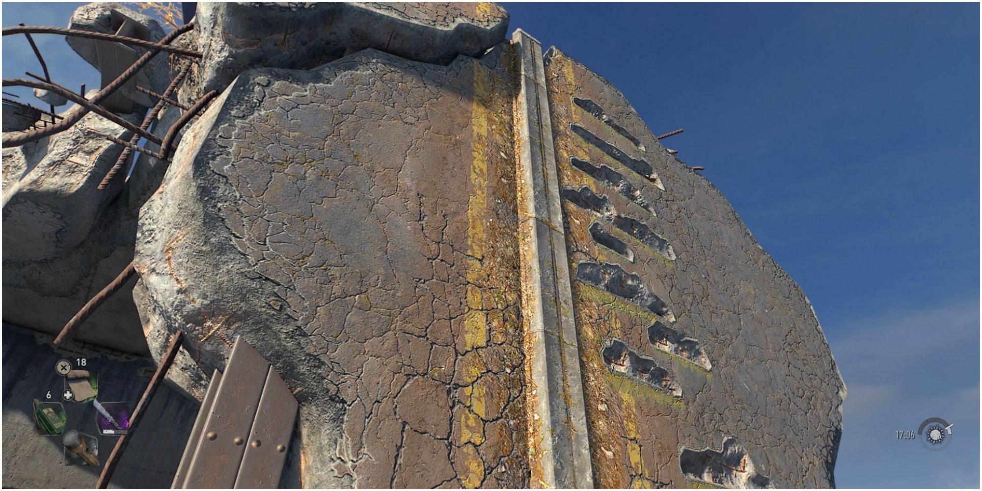 Ruines de béton dans Dying Light 2 menant à une largage militaire THB-22B