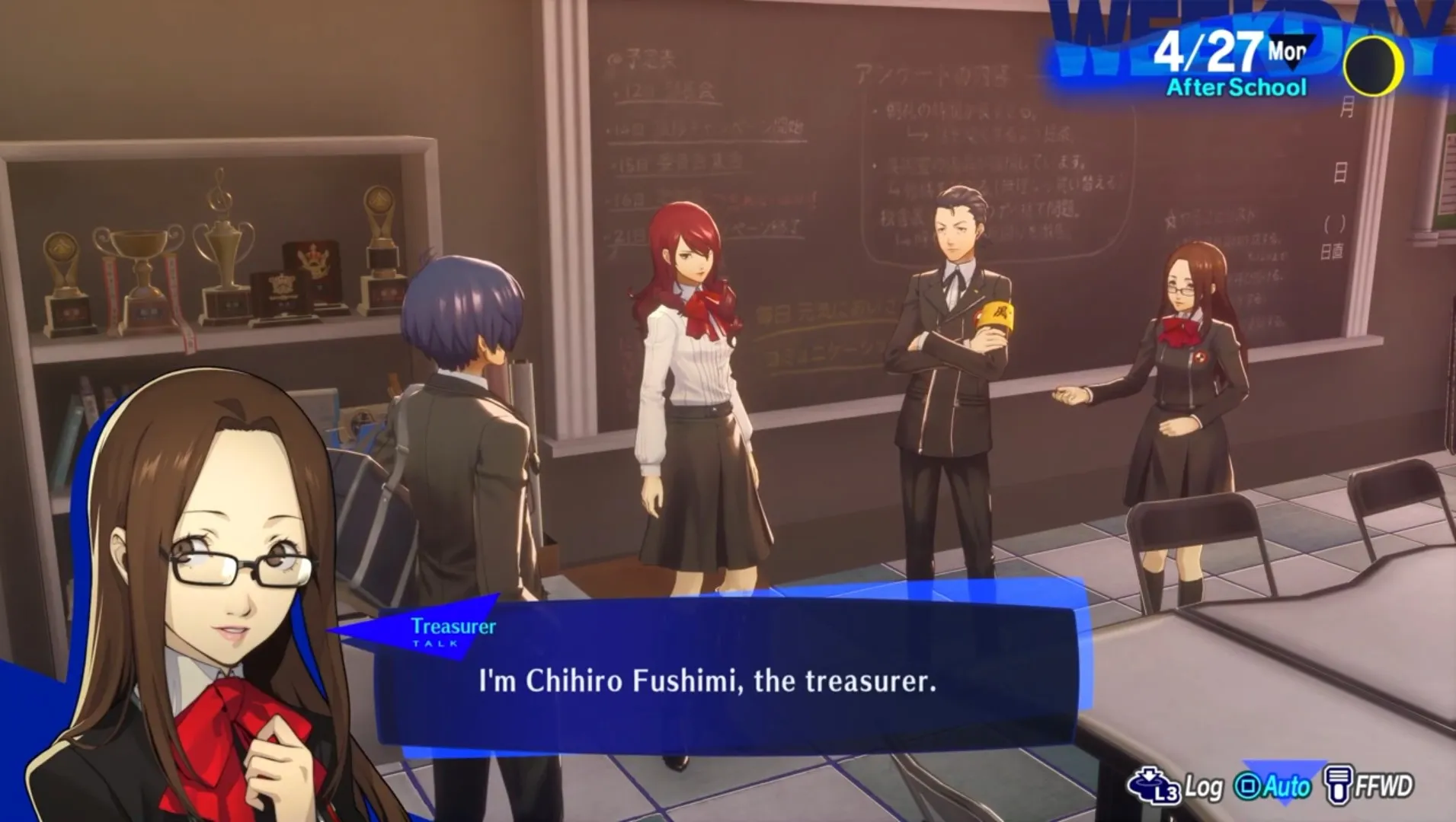 chihiro introducing herself at student council justice social link persona 3 reload p3r