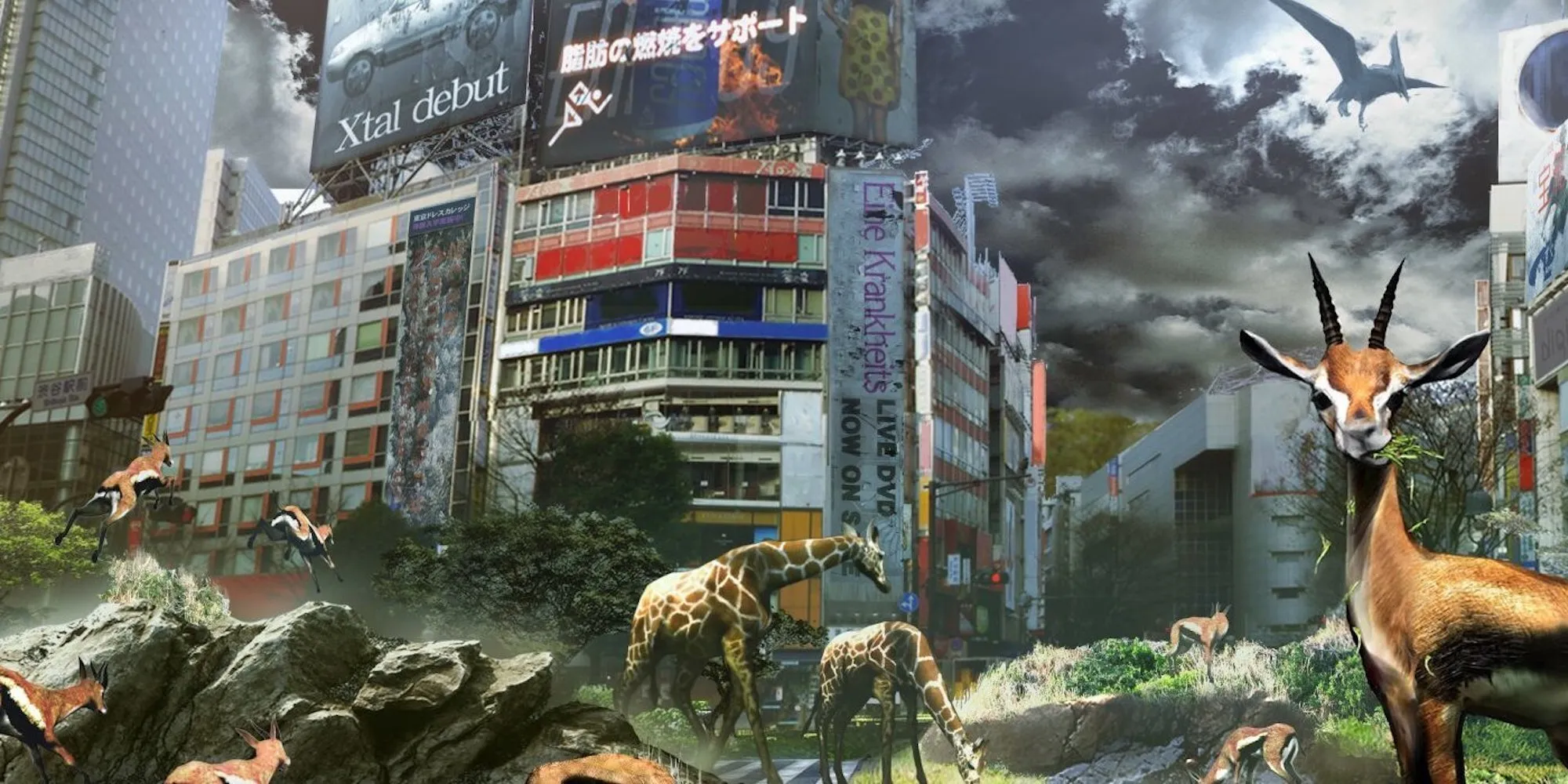Arte promozionale con personaggi di Tokyo Jungle