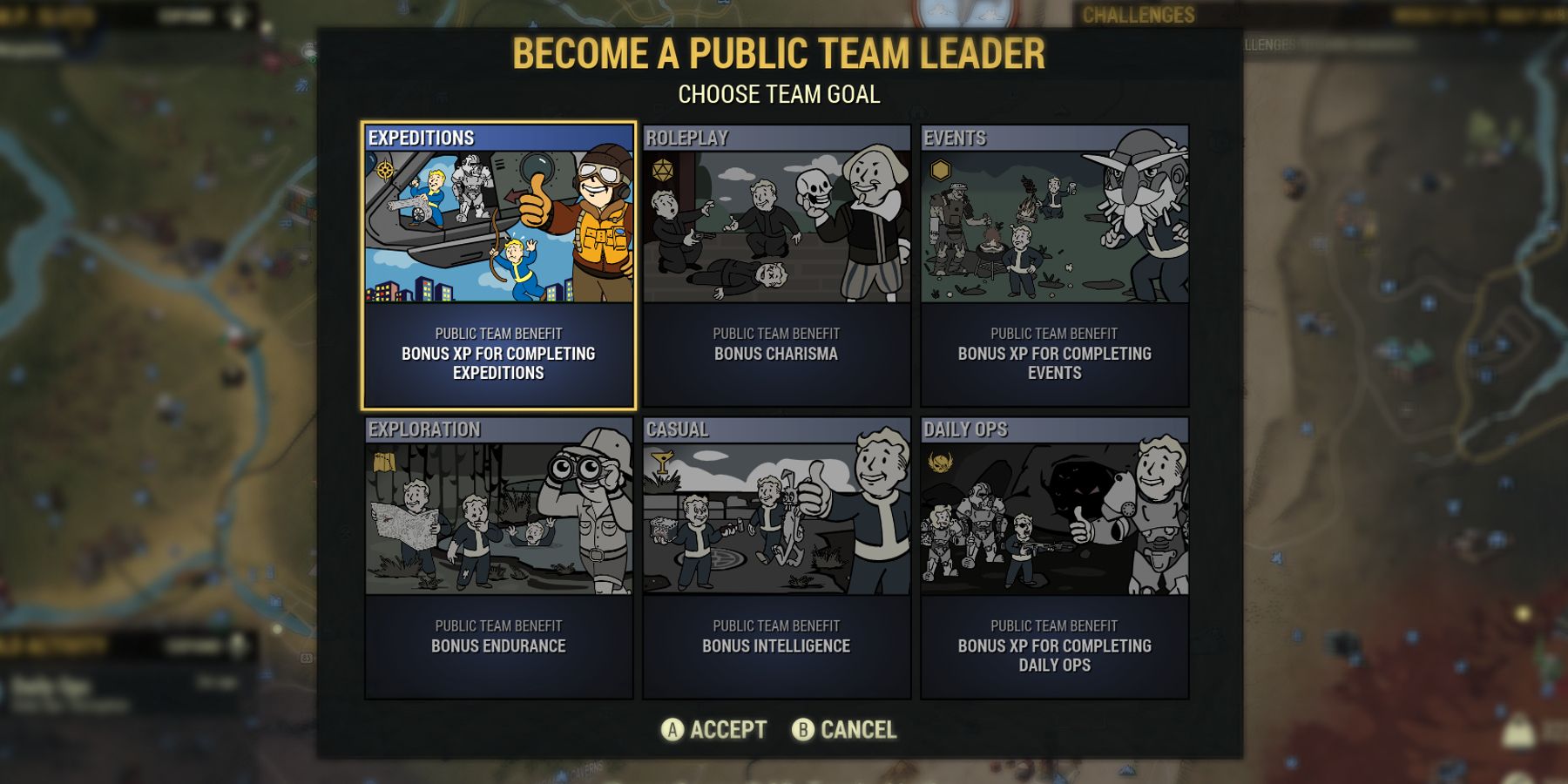 Bonus XP di Fallout 76 Obiettivi dei Team Pubblici