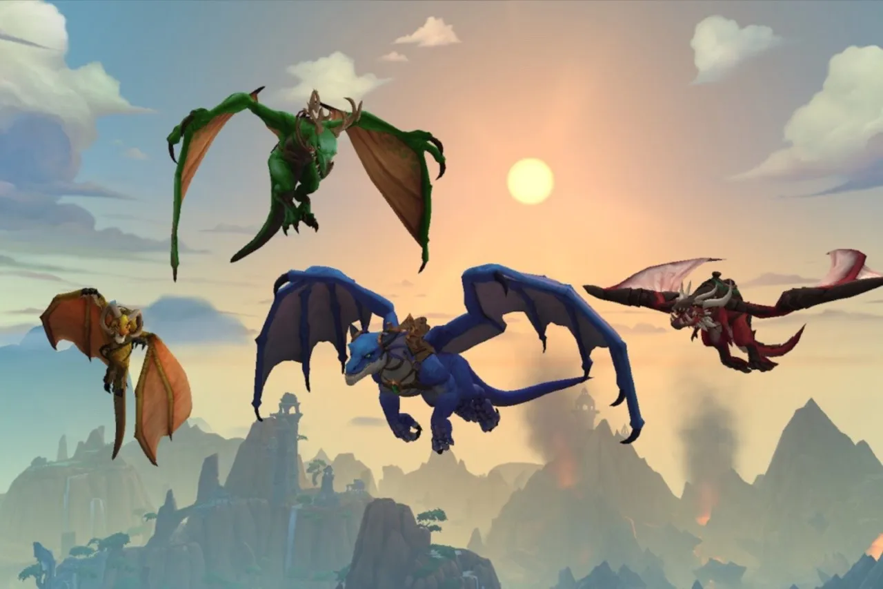 4 Especies de monturas de dragón volando juntas sobre volcanes