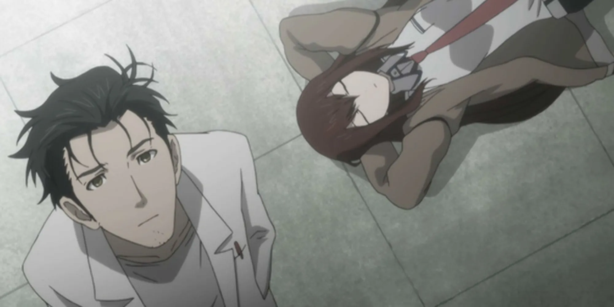Steins;Gate protagonist Rintaro Okabe with another character